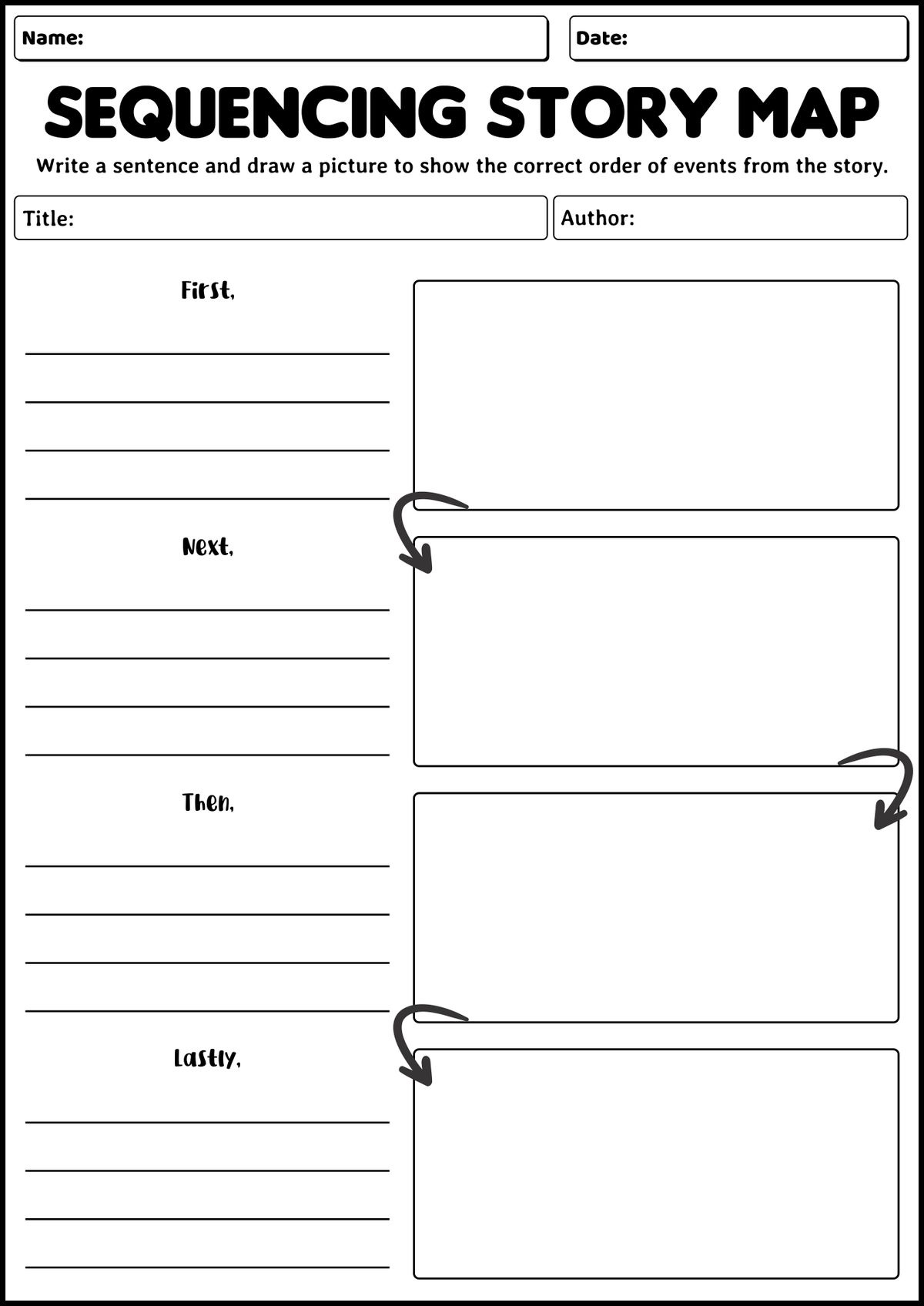 14 Story Sequencing Worksheets 3Rd Grade regarding Free Printable Sequence Of Events Graphic Organizer