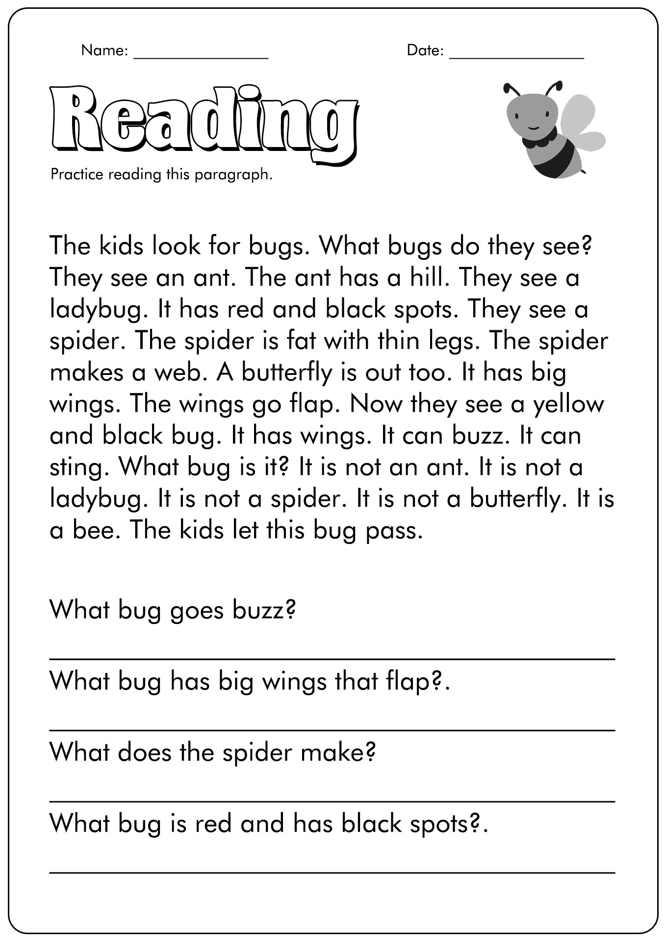 15 First Grade Reading Comprehension Worksheets - Free Pdf At with Free Printable First Grade Fluency Passages