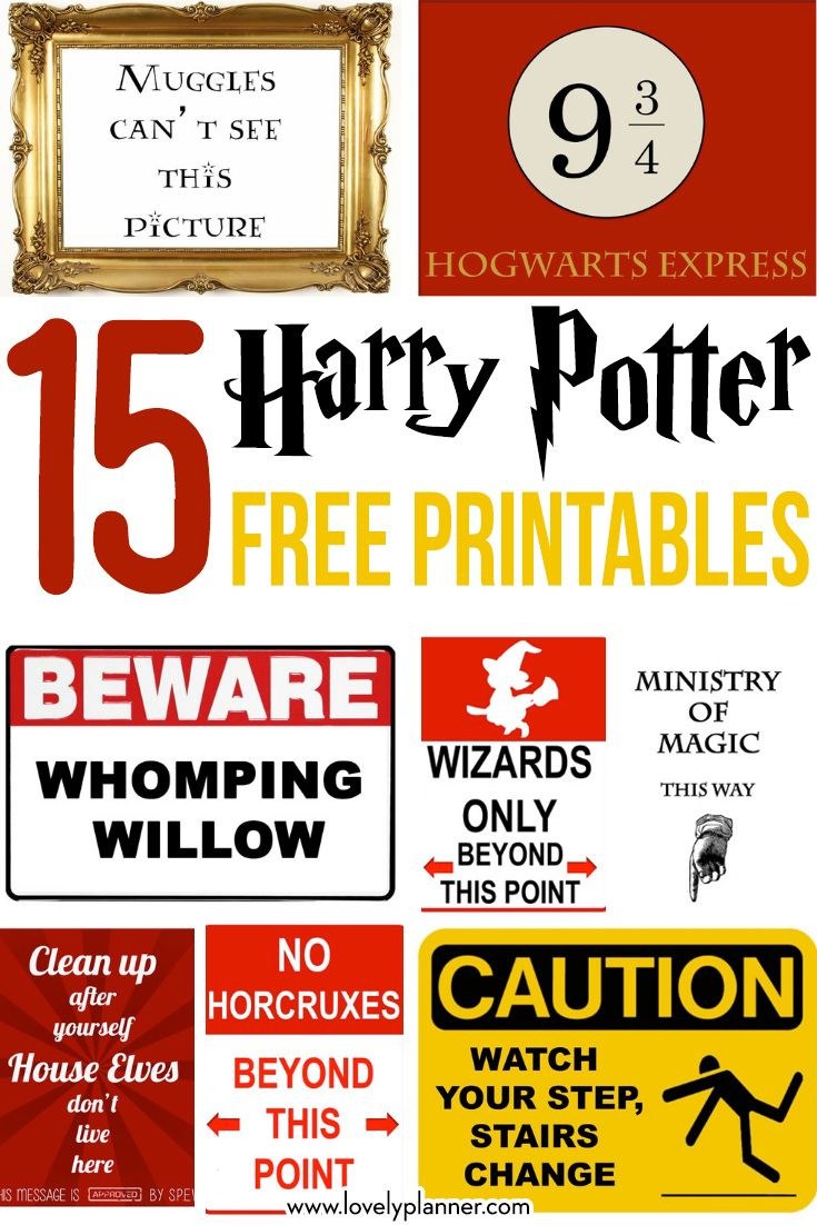 15 Free Harry Potter Party Printables - Part 1 intended for Free Harry Potter Printable Signs