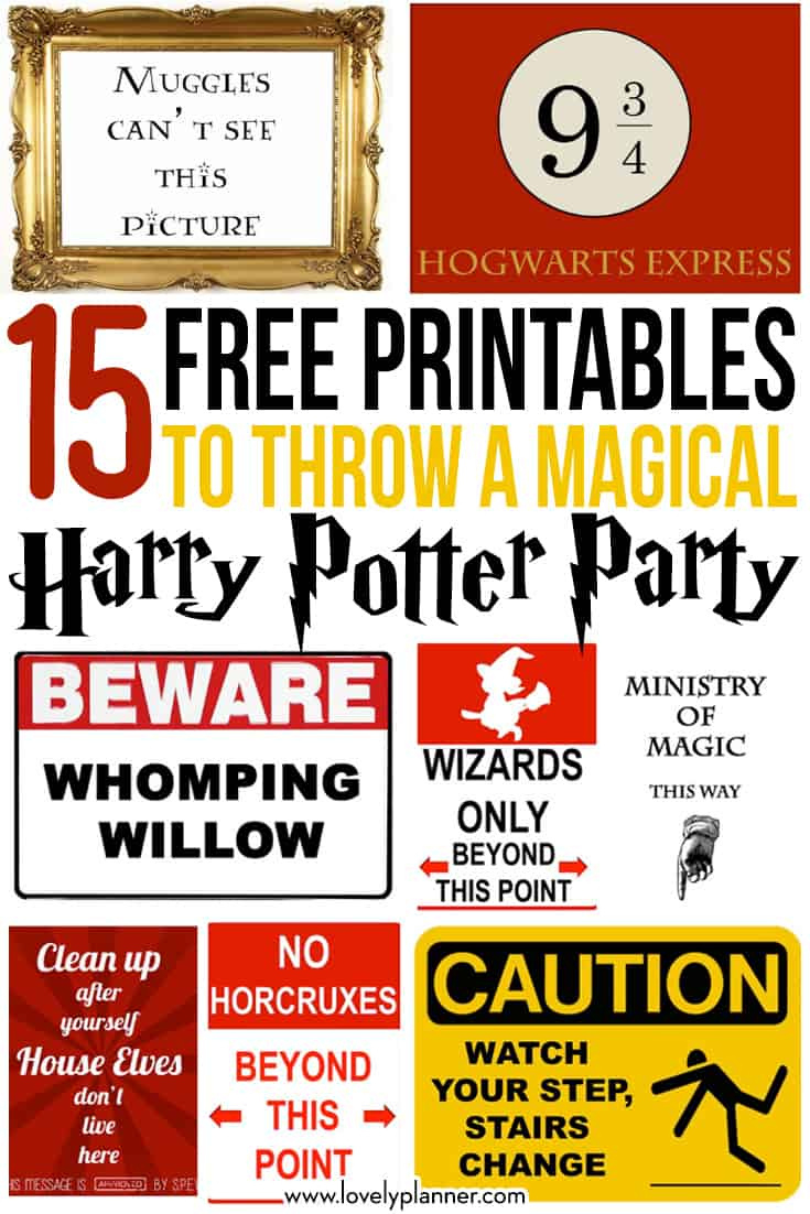 15 Free Harry Potter Party Printables - Part 2 - Lovely Planner within Harry Potter Printables Pdf Free