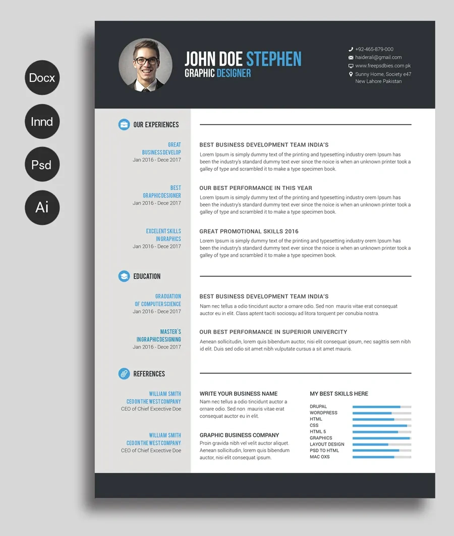 15+ Free Modern Resume Templates For Ms Word | Just Free Slide for Free Printable Resume Templates Microsoft Word