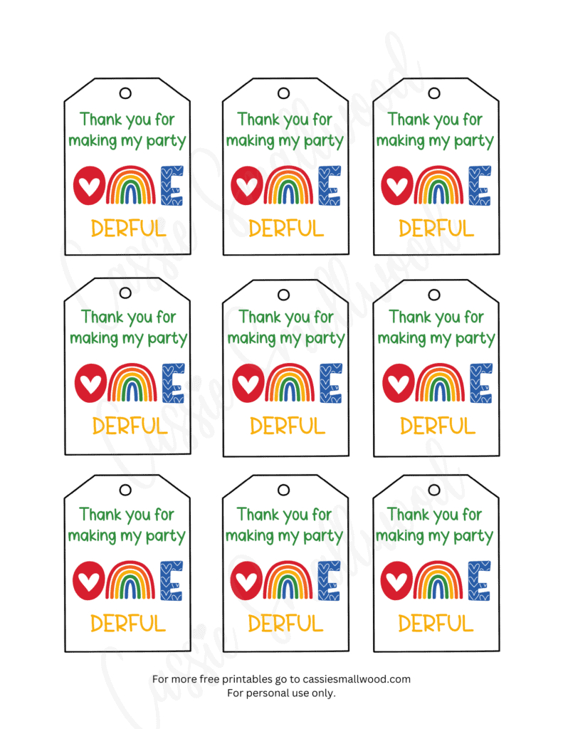 15 Insanely Cute Thank You Tags (Free Printable) - Cassie Smallwood pertaining to Free Printable Thank You For Coming To My Party Tags