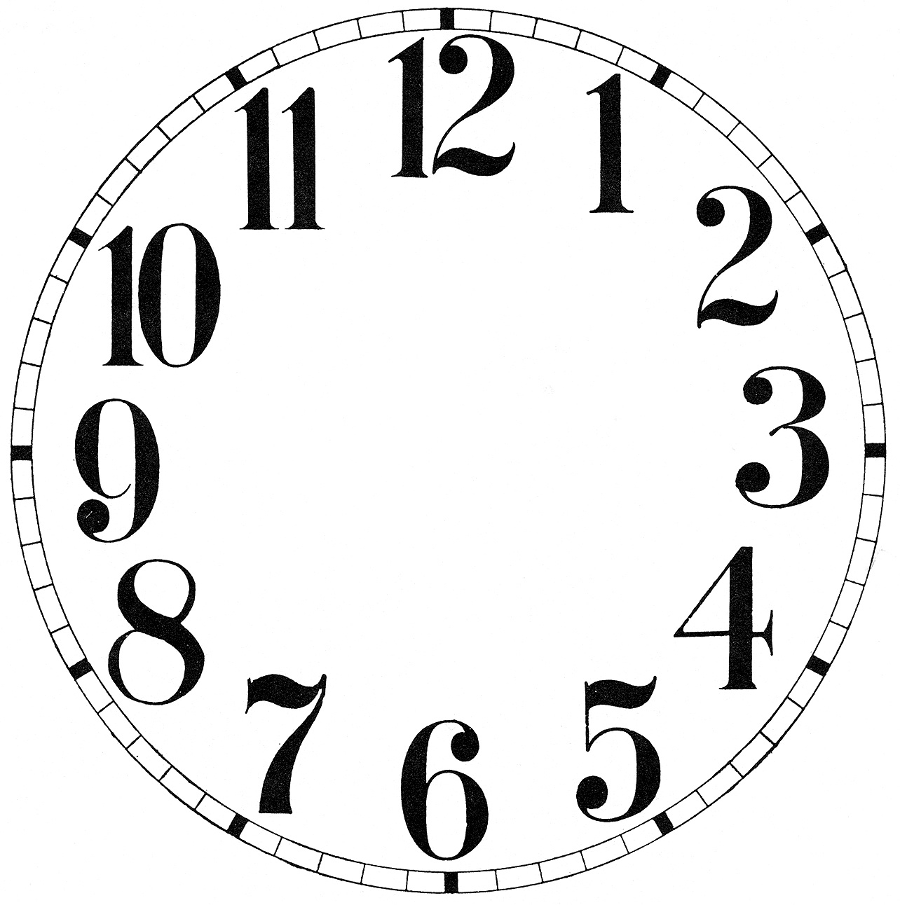 16 Clock Face Images - Print Your Own! - The Graphics Fairy within Free Printable Clock Faces