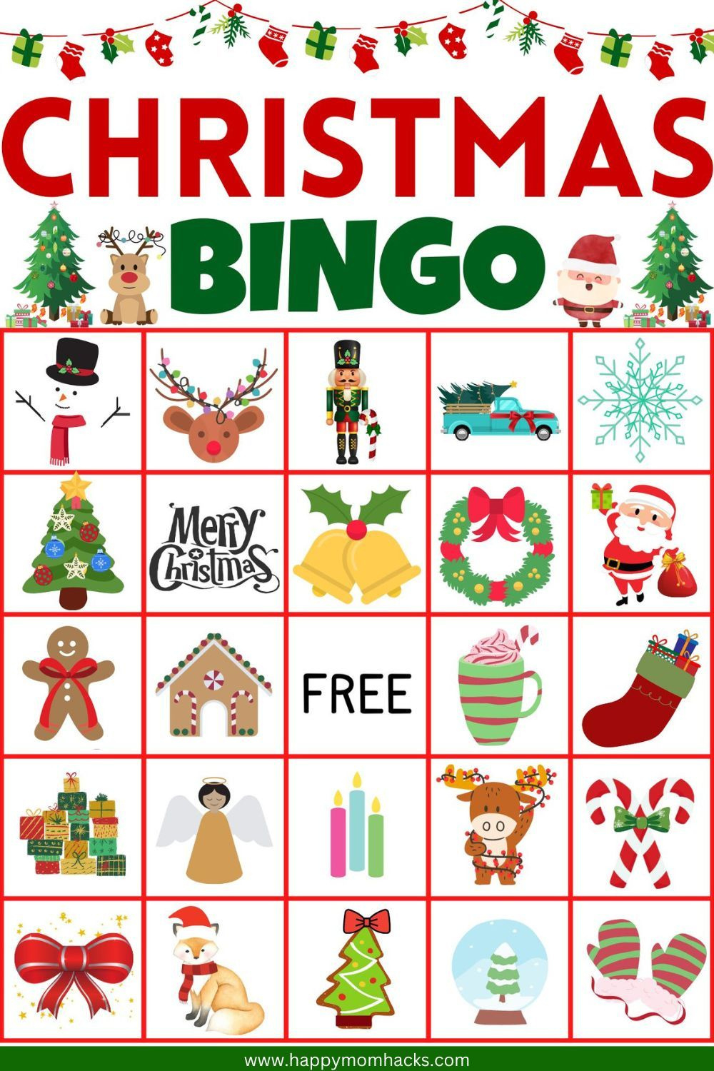 17 Best Free, Printable Christmas Bingo Games 2023 - Worksheets pertaining to Free Christmas Bingo Game Printable