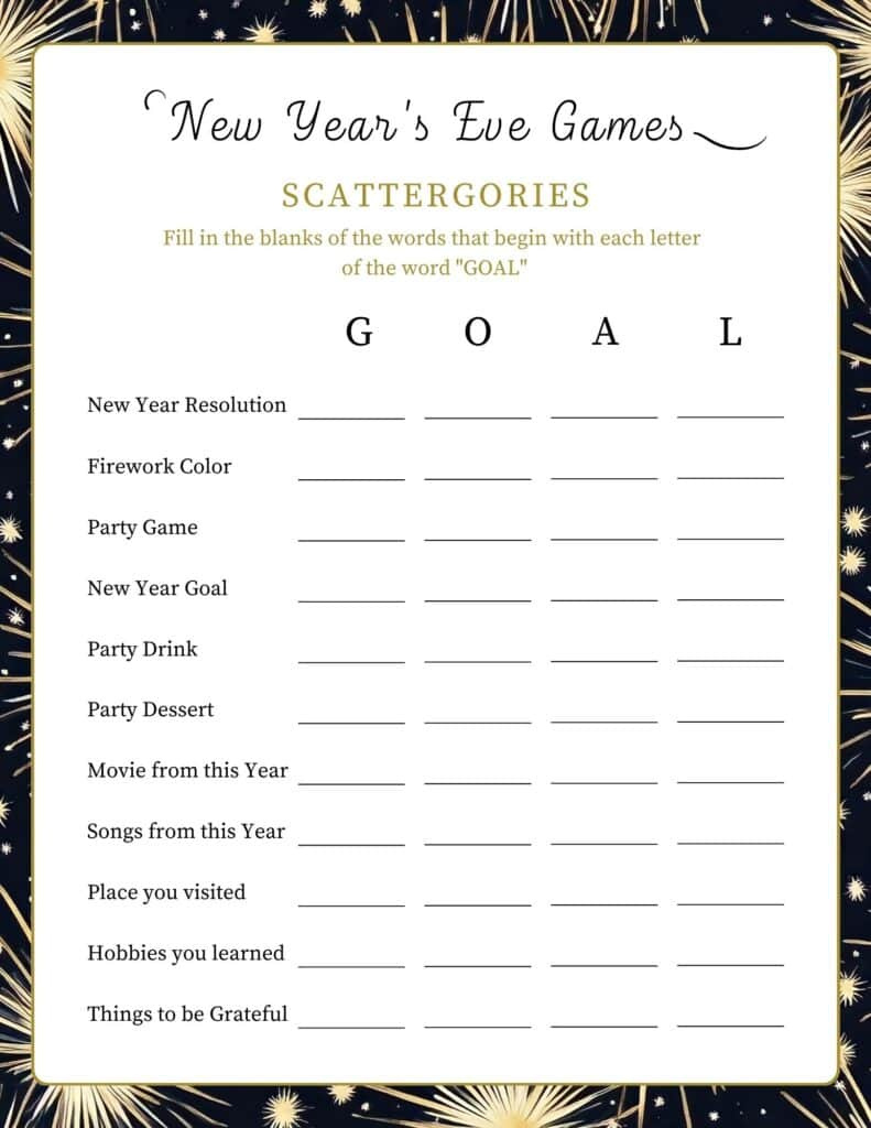 18 Free Printable Adults New Year'S Eve Party Games & Activities throughout Free Printable Games For Adults