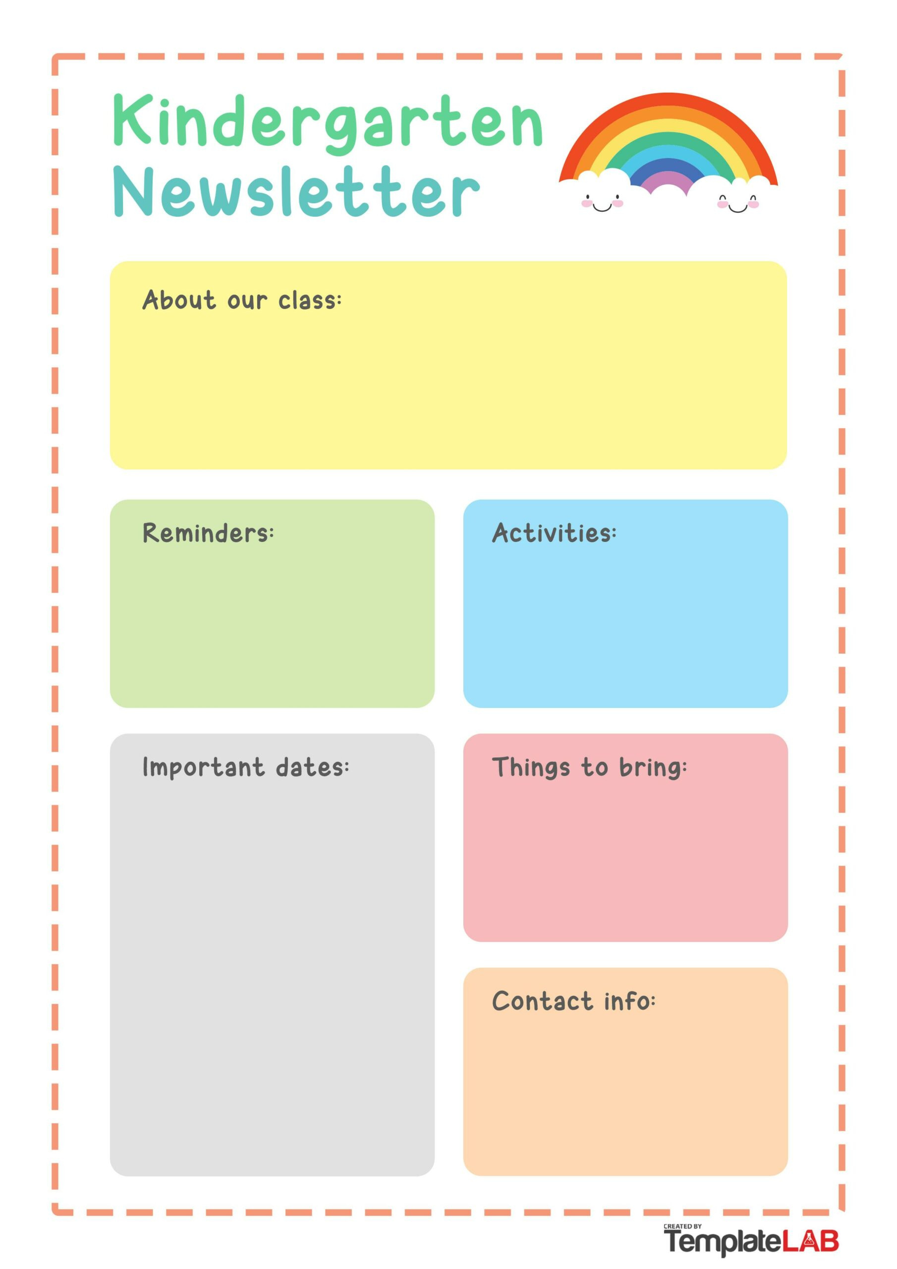 19 Creative Preschool Newsletter Templates (Free) inside Free Printable Kindergarten Newsletter Templates