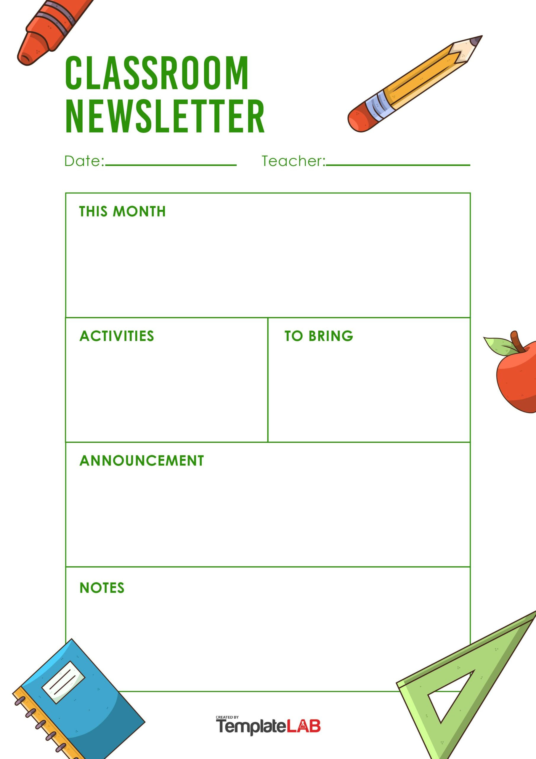 19 Creative Preschool Newsletter Templates (Free) within Free Printable Kindergarten Newsletter Templates
