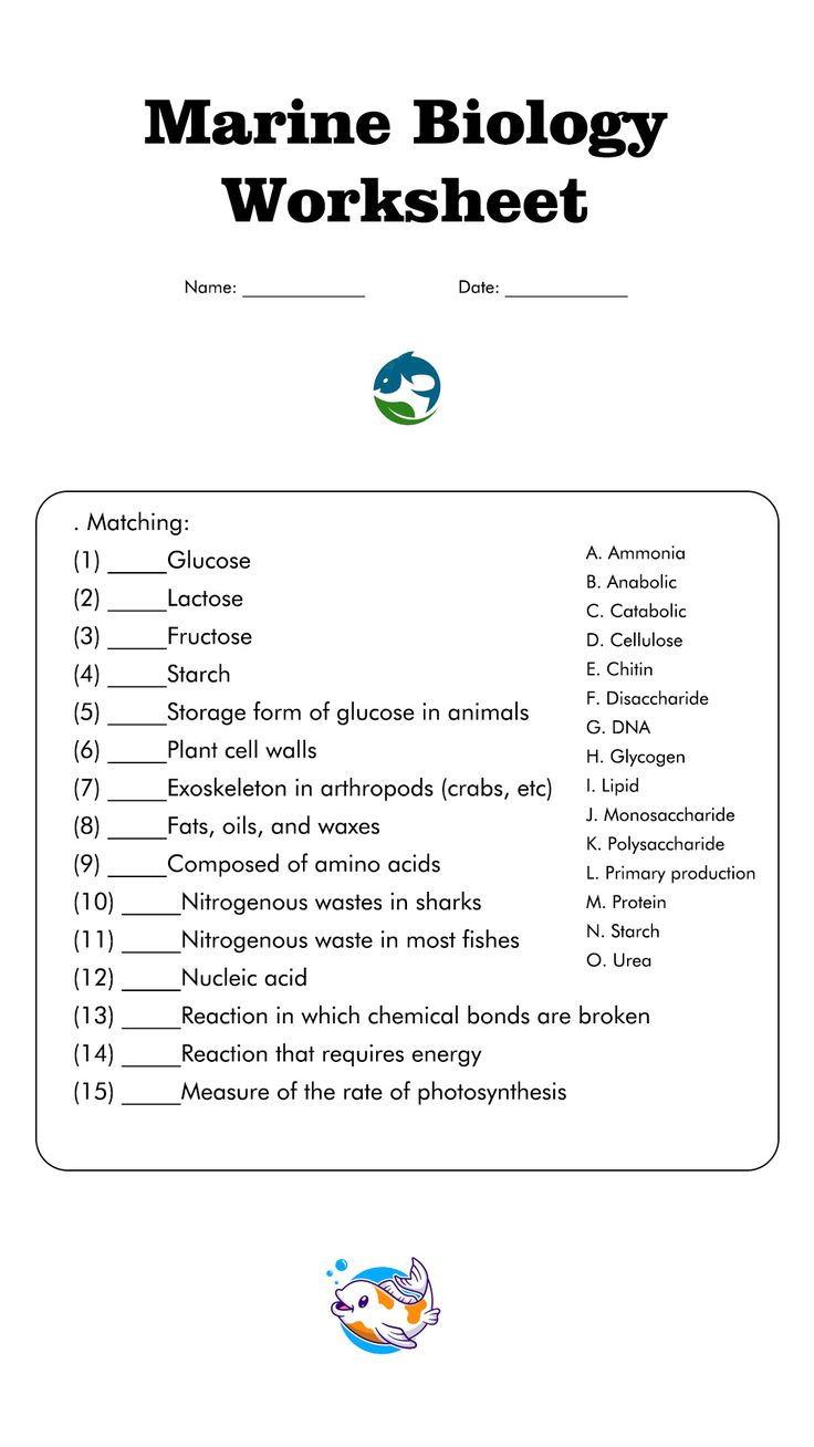 19 Free Printable Biology Worksheets inside Free Printable Biology Worksheets For High School
