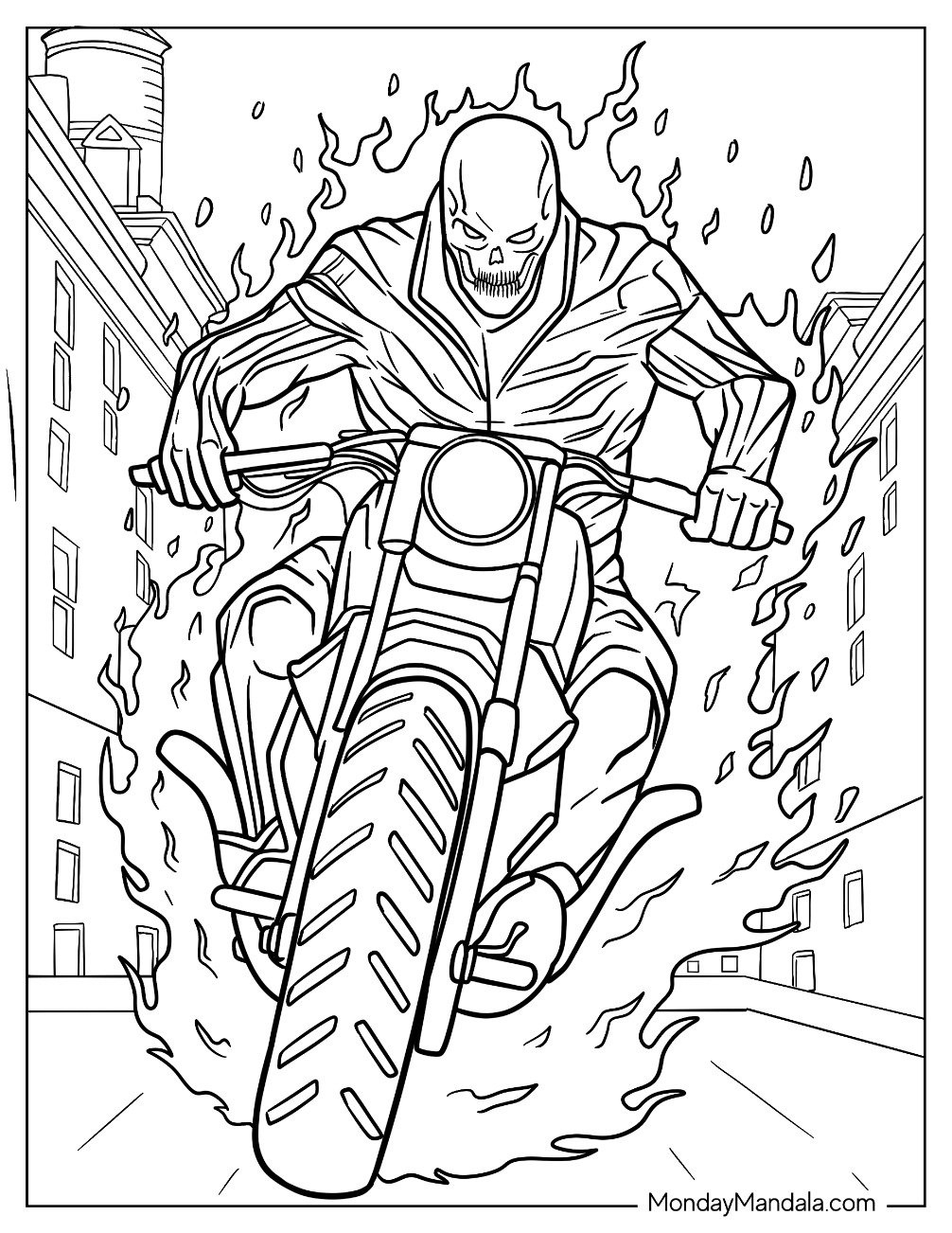 19 Ghost Rider Coloring Pages (Free Pdf Printables) within Free Printable Ghost Rider Coloring Pages