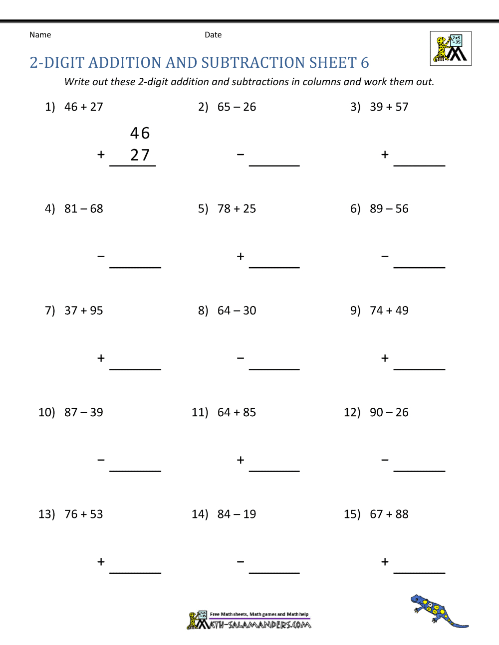 2 Digit Addition And Subtraction Worksheets - Worksheets Library in Free Printable Double Digit Addition And Subtraction Worksheets