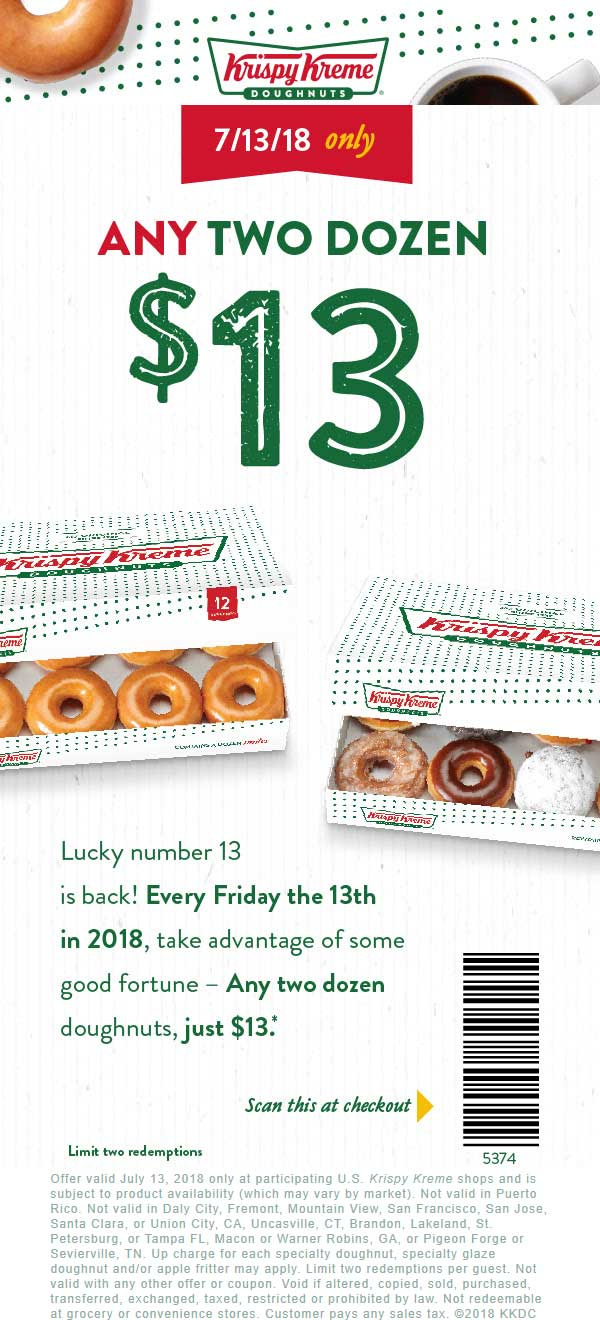 2 Dozen Doughnuts For $13 Friday At Krispy Kreme | Krispy Kreme in Free Printable Krispy Kreme Coupons