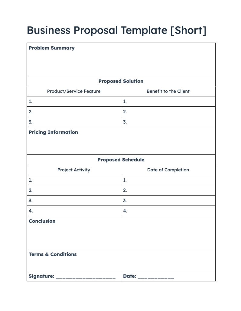 2 Free Business Proposal Templates [Download Now] intended for Free Printable Proposal Forms