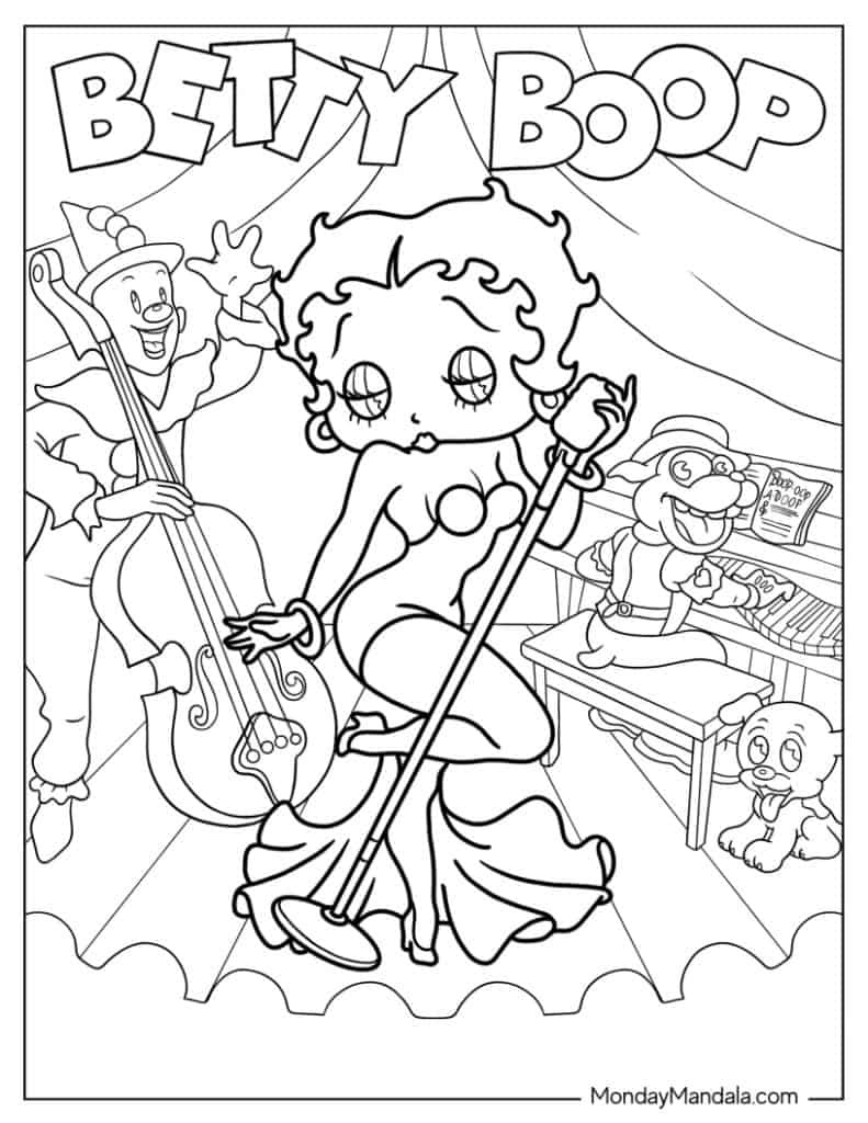 20 Betty Boop Coloring Pages (Free Pdf Printables) intended for Free Printable Betty Boop