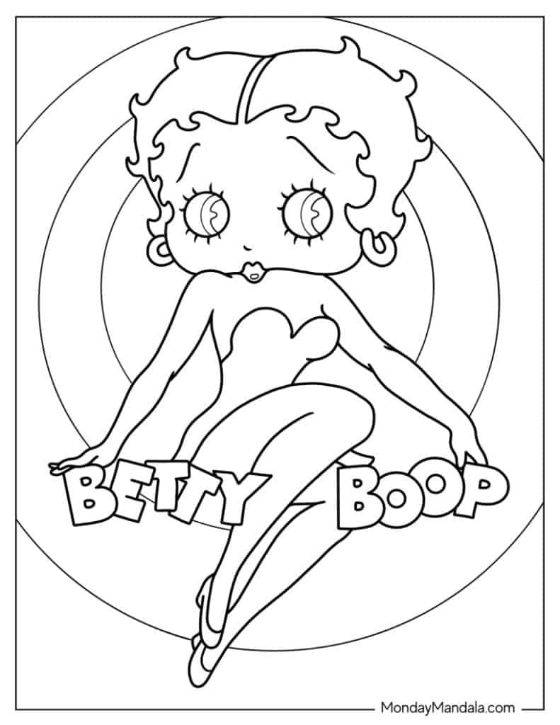 20 Betty Boop Coloring Pages (Free Pdf Printables) with Free Printable Betty Boop