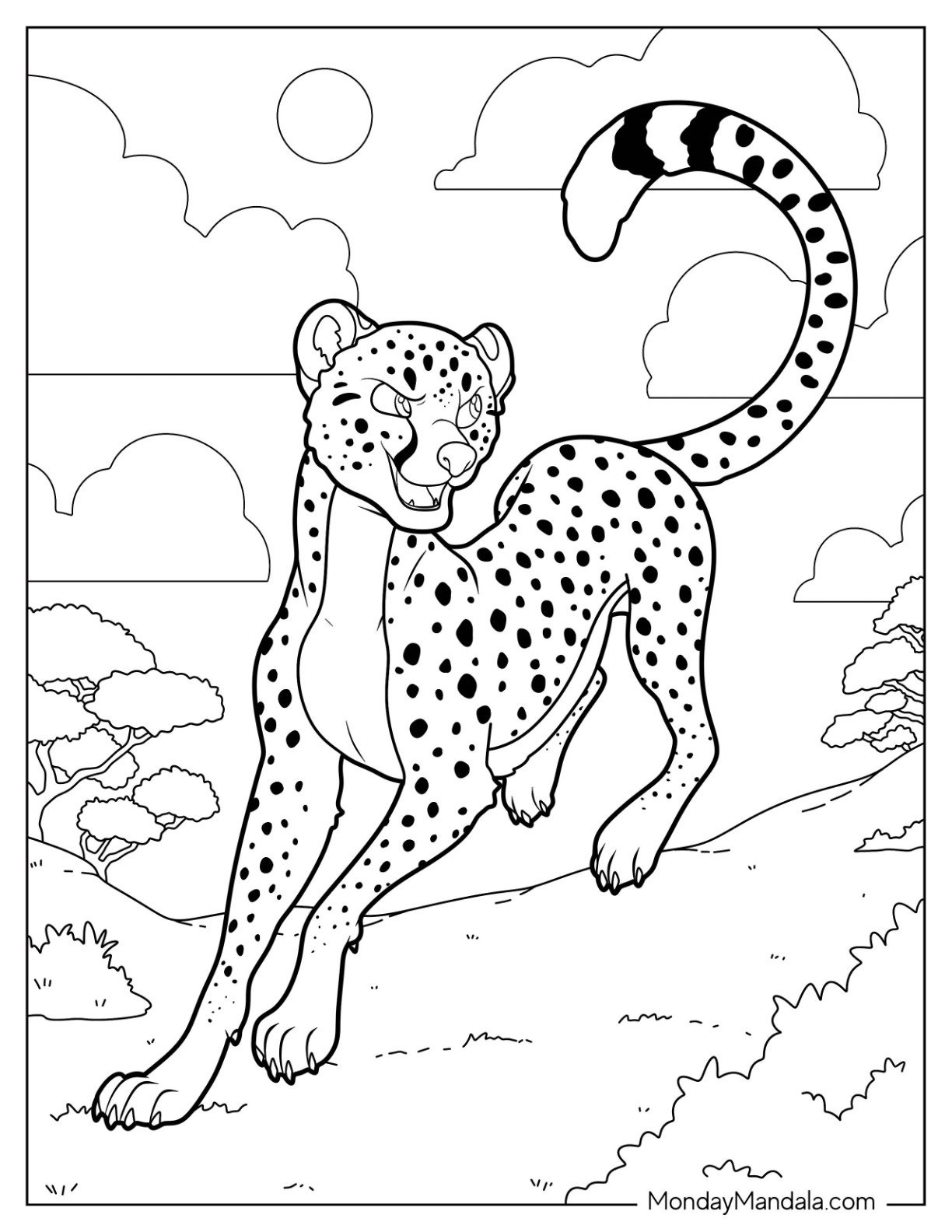 20 Cheetah Coloring Pages (Free Pdf Printables) pertaining to Free Printable Cheetah Pictures
