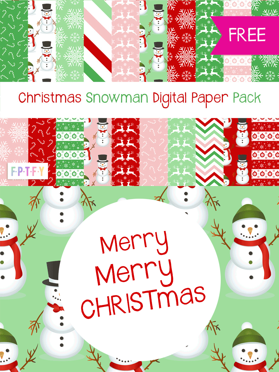 20 Free Christmas Snowman Digital Paper - Free Pretty Things For You intended for Free Printable Scrapbook Paper Christmas