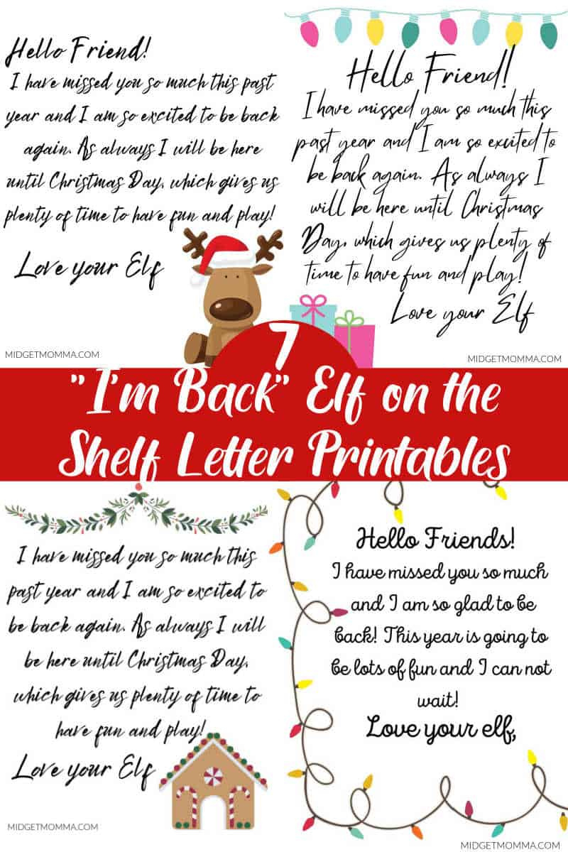 20 Free I'M Back Elf On The Shelf Arrival Letter Printables in Elf On The Shelf Welcome Back Letter Free Printable