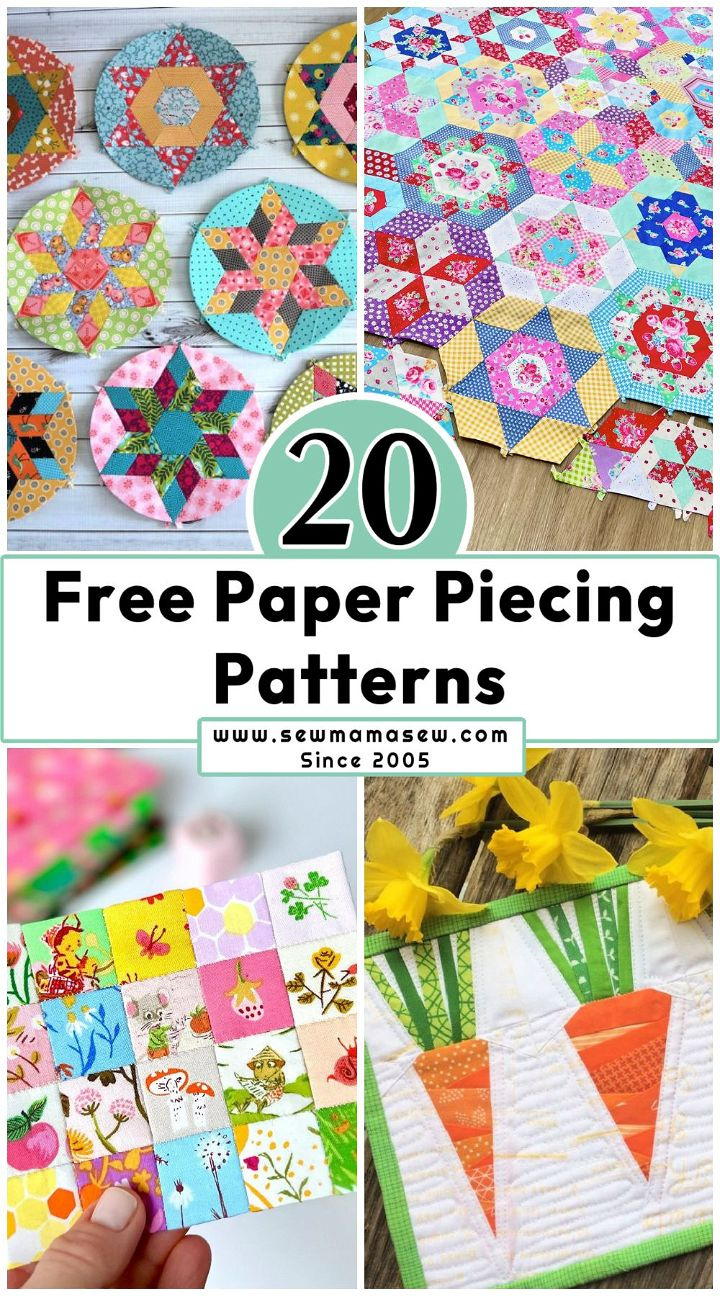 20 Free Paper Piecing Patterns (Epp And Fpp Patterns) - Sew Mama Sew regarding Paper Piecing Patterns Free Printables