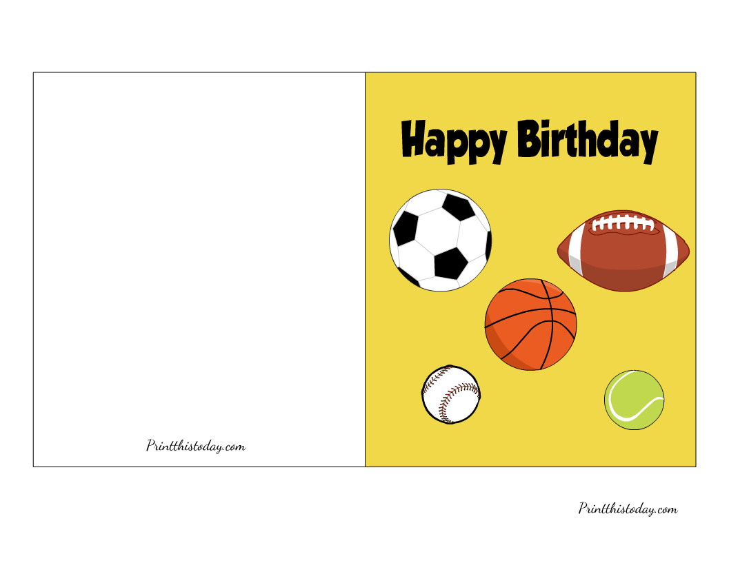 20 Free Printable Birthday Cards For Kids (Cute And Funny) for Sports Birthday Cards Free Printable
