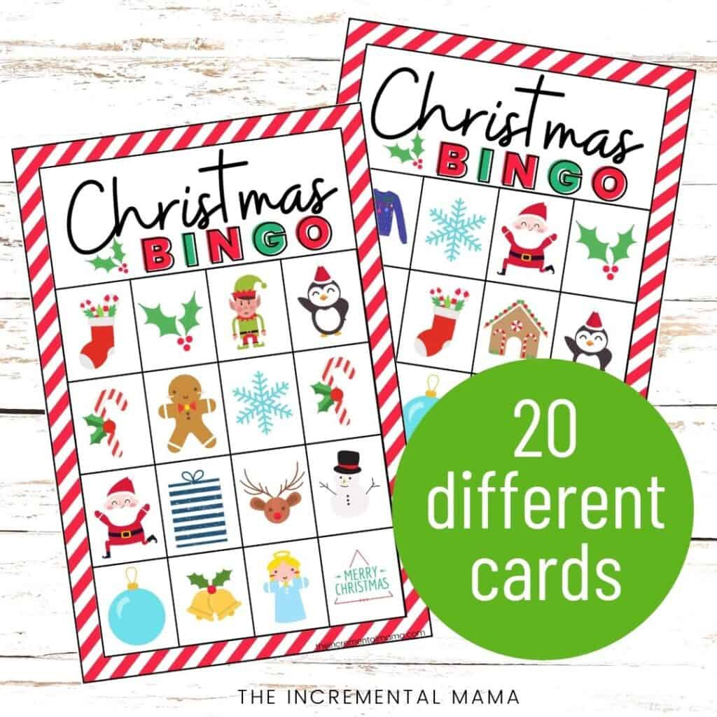 20 Free Printable Christmas Bingo Cards - The Incremental Mama for 20 Free Printable Christmas Bingo Cards