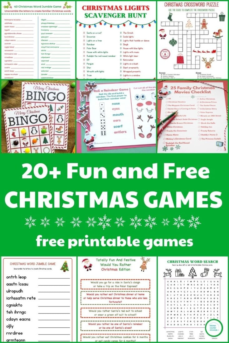 20+ Free Printable Christmas Games For The Whole Family for Free Printable Christmas Games