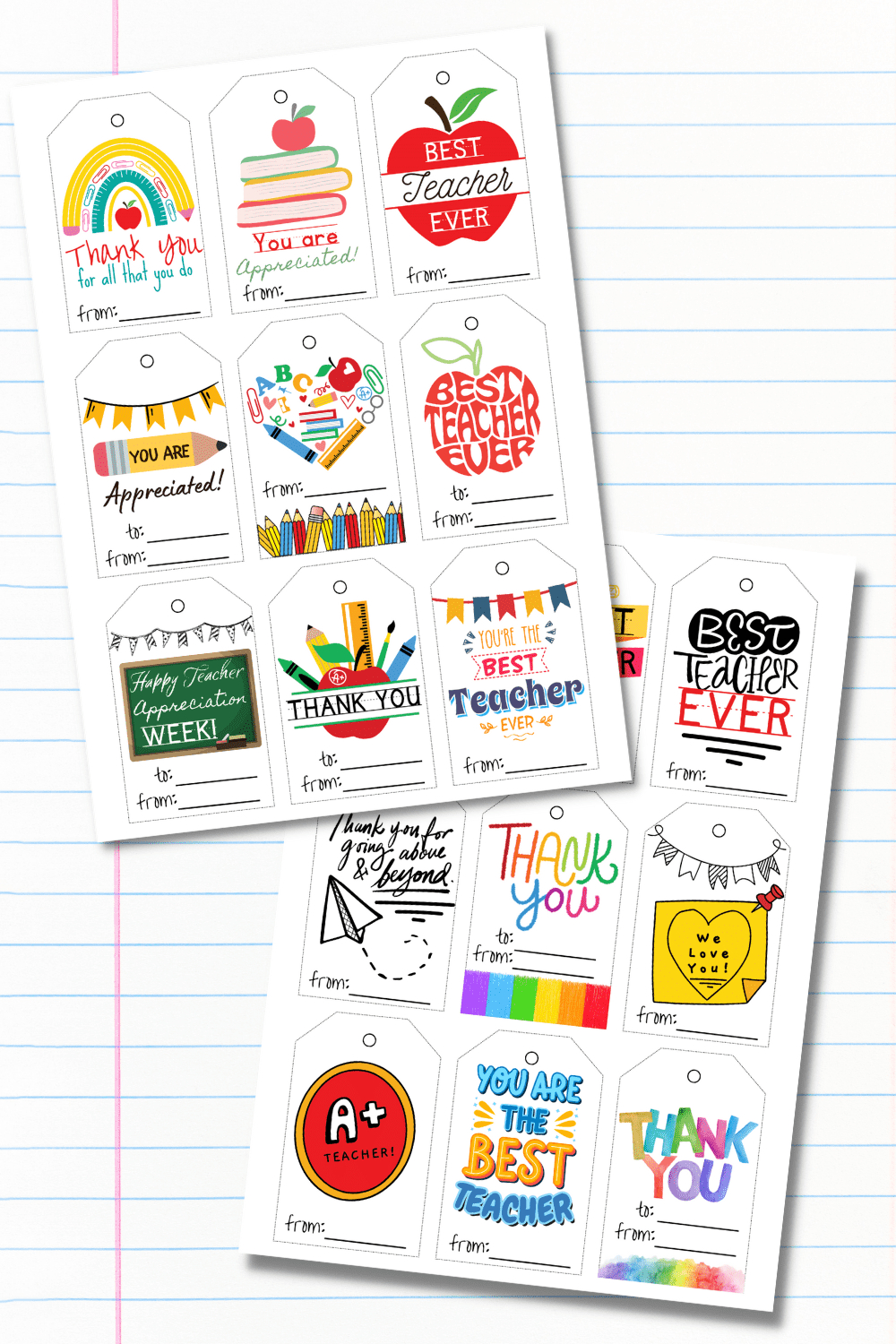 20 Free Printable Teacher Appreciation Tags - Prudent Penny Pincher with regard to Free Printable Teacher Appreciation Gift Tags