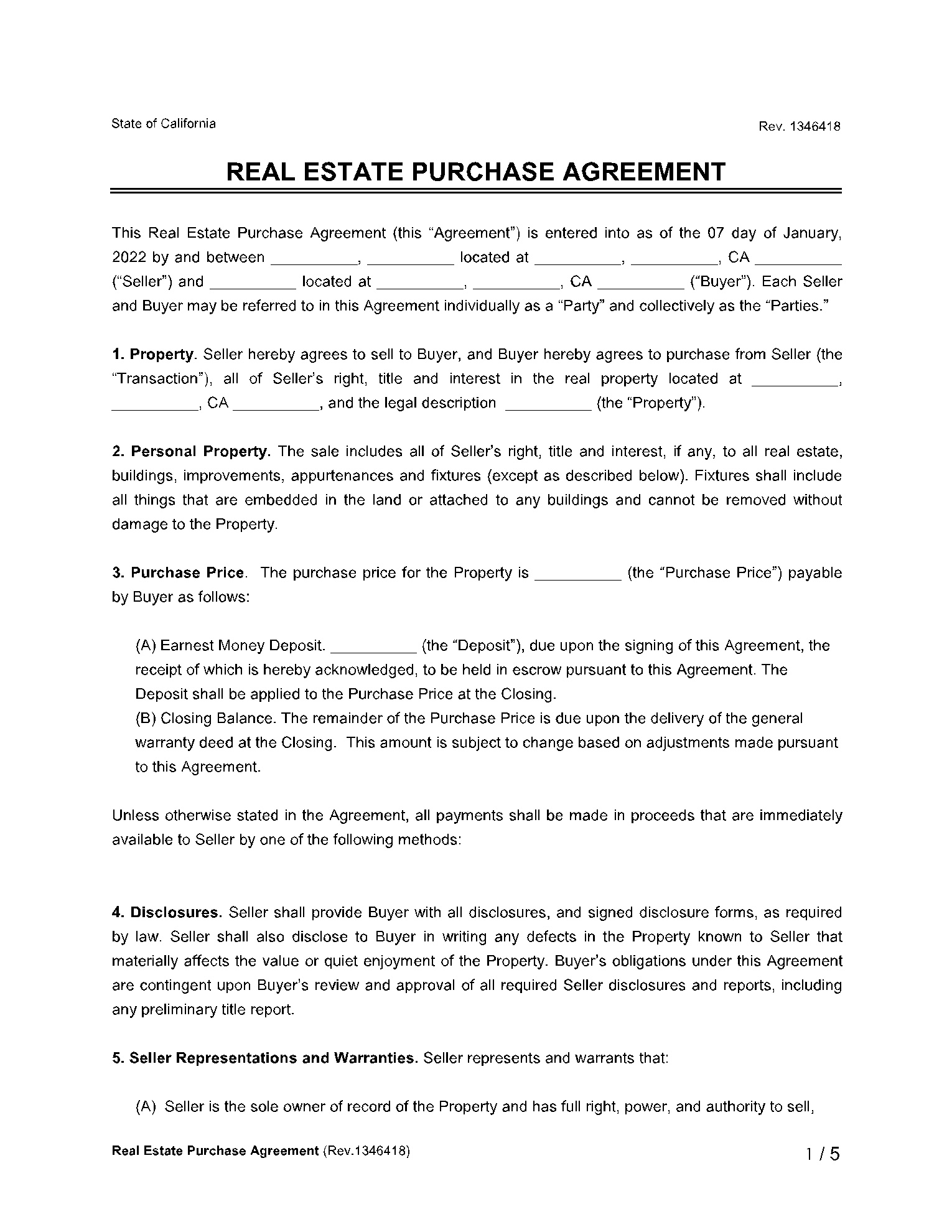 20+ Free Real Estate Purchase Agreement Templates | Cocosign for Free Printable Real Estate Purchase Agreement