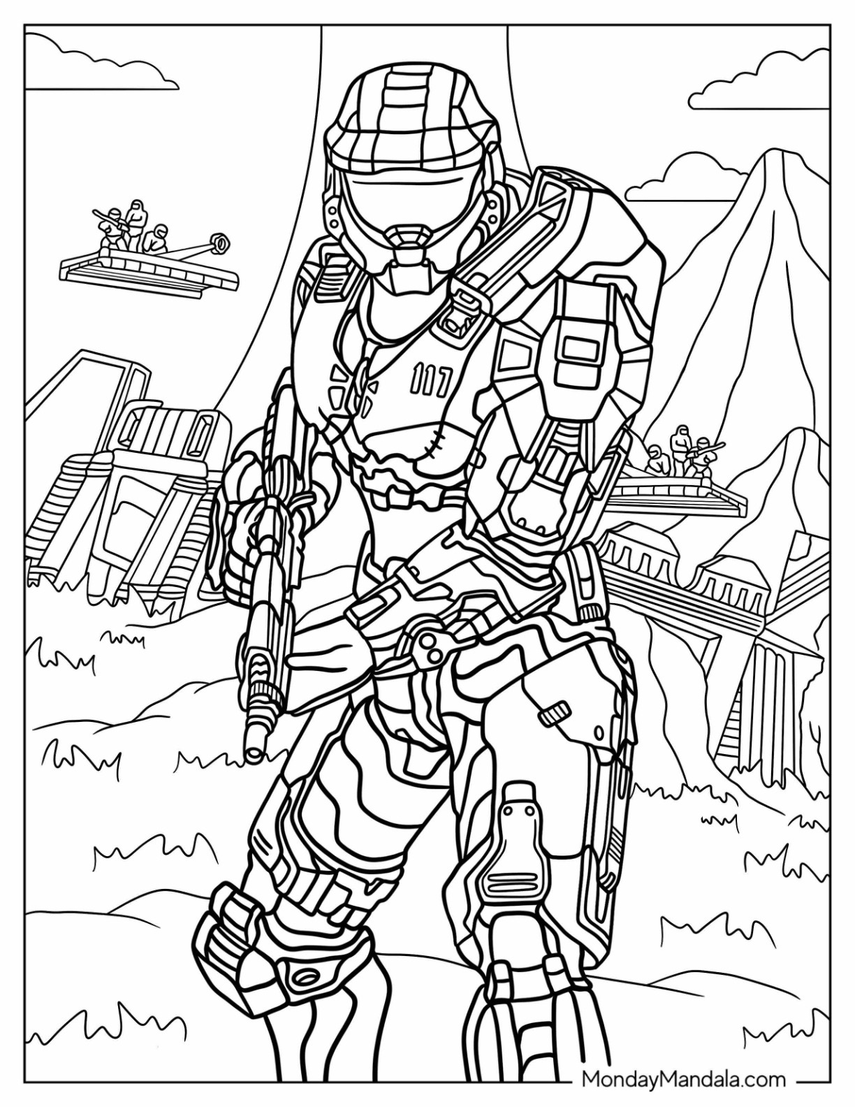 20 Halo Coloring Pages (Free Pdf Printables) regarding Free Printable Halo Coloring Pages