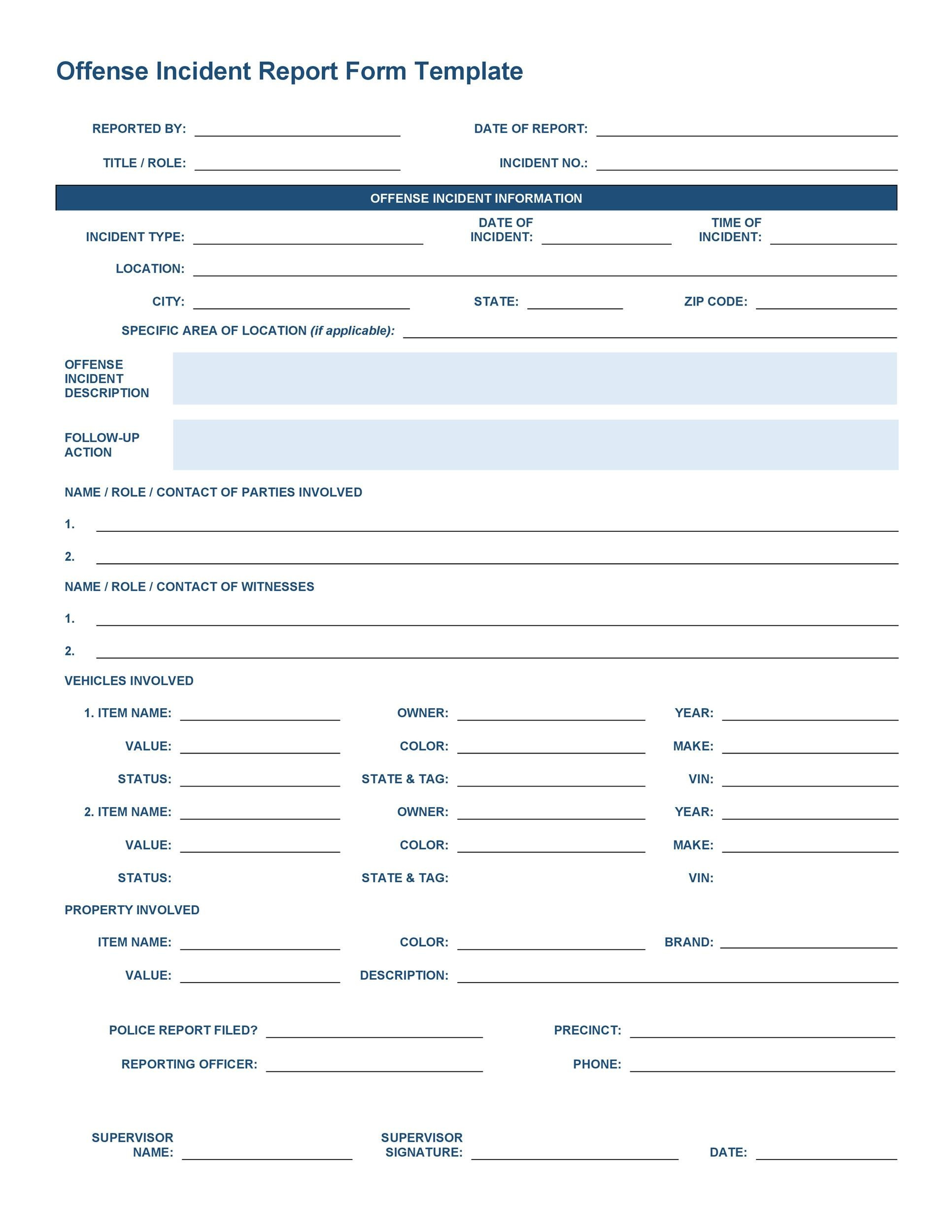 20+ Police Report Template &amp;amp; Examples [Fake / Real] ᐅ Templatelab intended for Free Printable Police Report