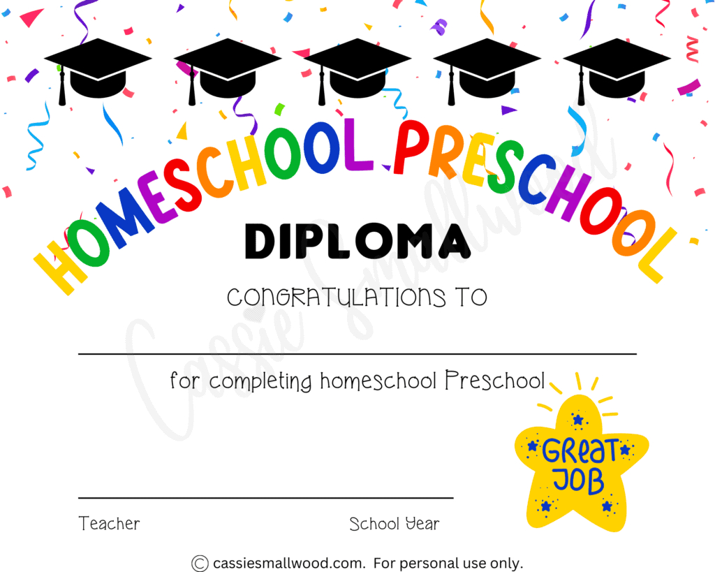 20 Preschool And Kindergarten Graduation Certificates (Free intended for Free Printable Preschool Diplomas