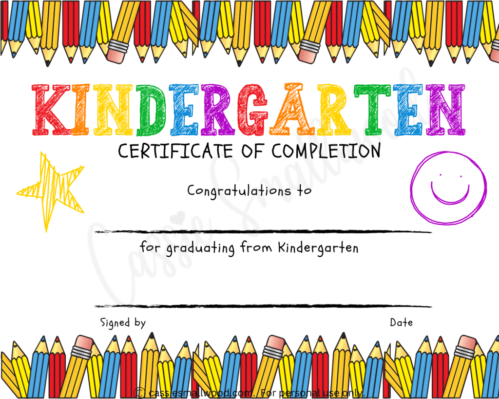 20 Preschool And Kindergarten Graduation Certificates (Free pertaining to Free Printable Kindergarten Graduation Clipart