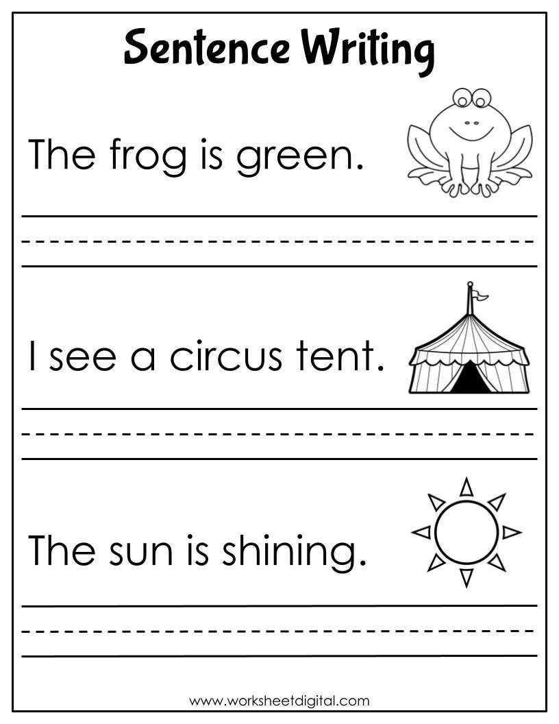 20 Printable Sentence Writing Worksheets, Simple Sentences,Writing throughout Free Printable Simple Sentences Worksheets