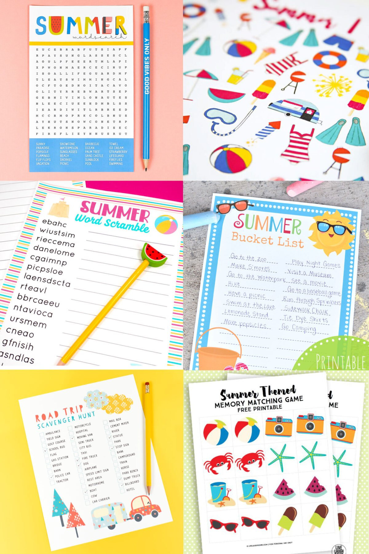 20 Printable Summer Games To Keep You Cool - Hey Let'S Make Stuff with Free Summer Bridge Activities Printables