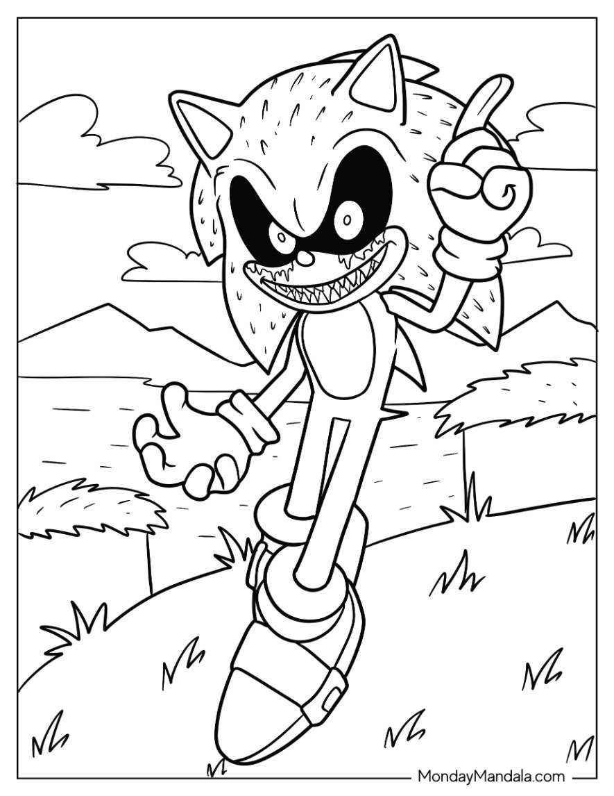 20 Sonic Exe Coloring Pages (Free Pdf Printables) with regard to Sonic Coloring Pages Free Printable