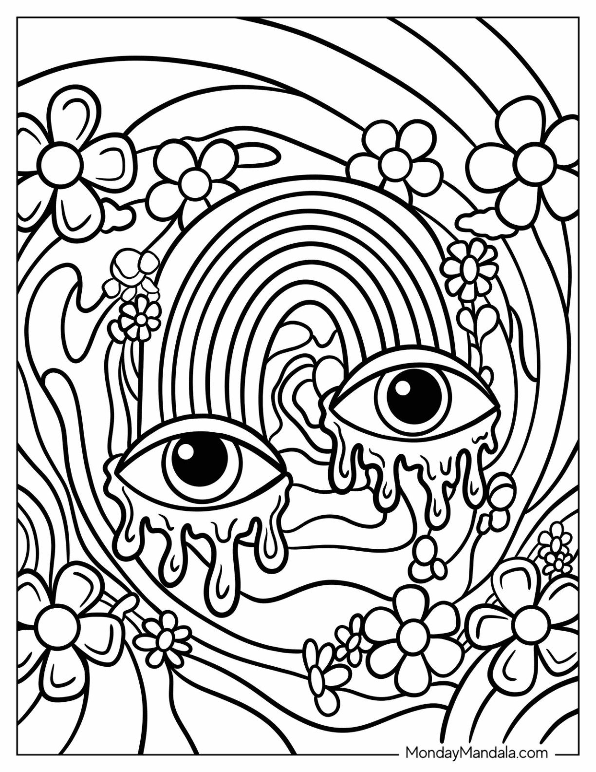20 Trippy Coloring Pages (Free Pdf Printables) pertaining to Free Printable Trippy Coloring Pages