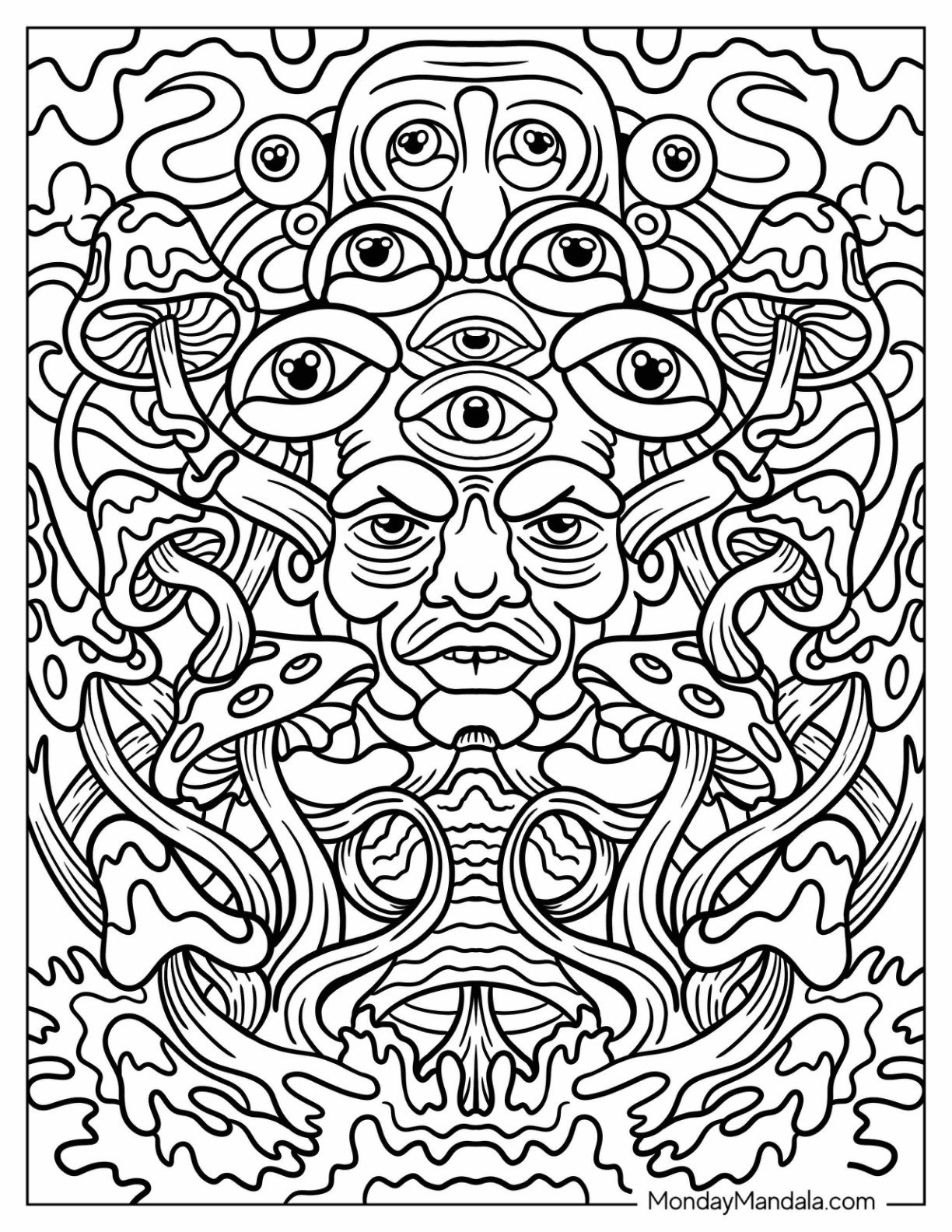 20 Trippy Coloring Pages (Free Pdf Printables) with Free Printable Trippy Coloring Pages