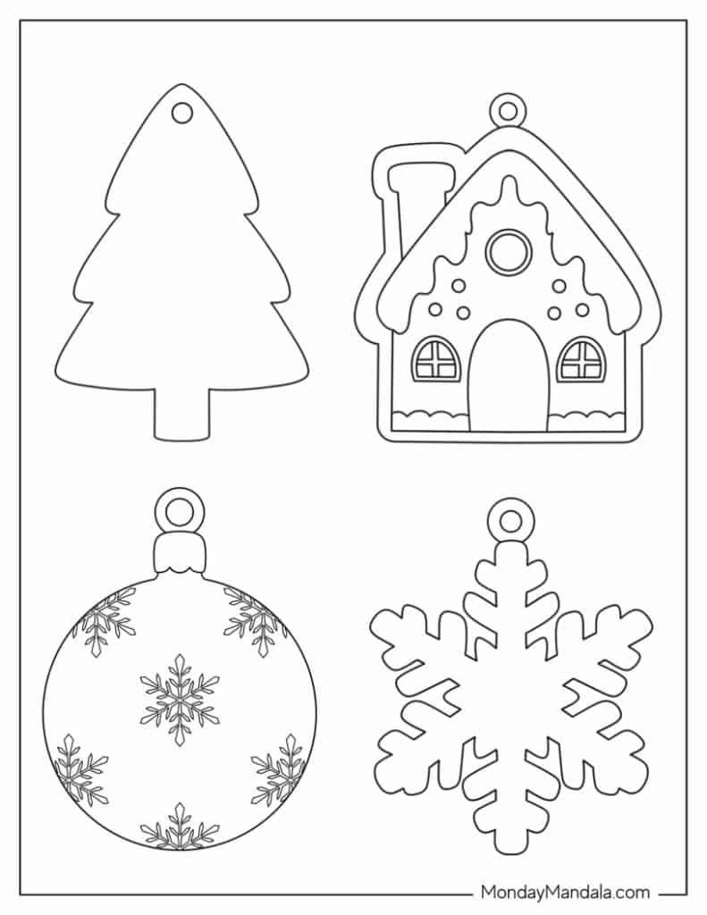 200 Printable Christmas Ornaments (Free Templates) pertaining to Free Printable Christmas Tree Ornaments To Color