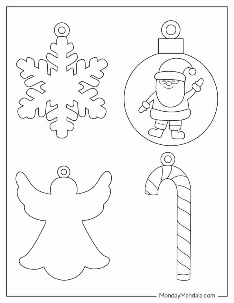 200 Printable Christmas Ornaments (Free Templates) within Free Printable Christmas Tree Ornaments Coloring Pages