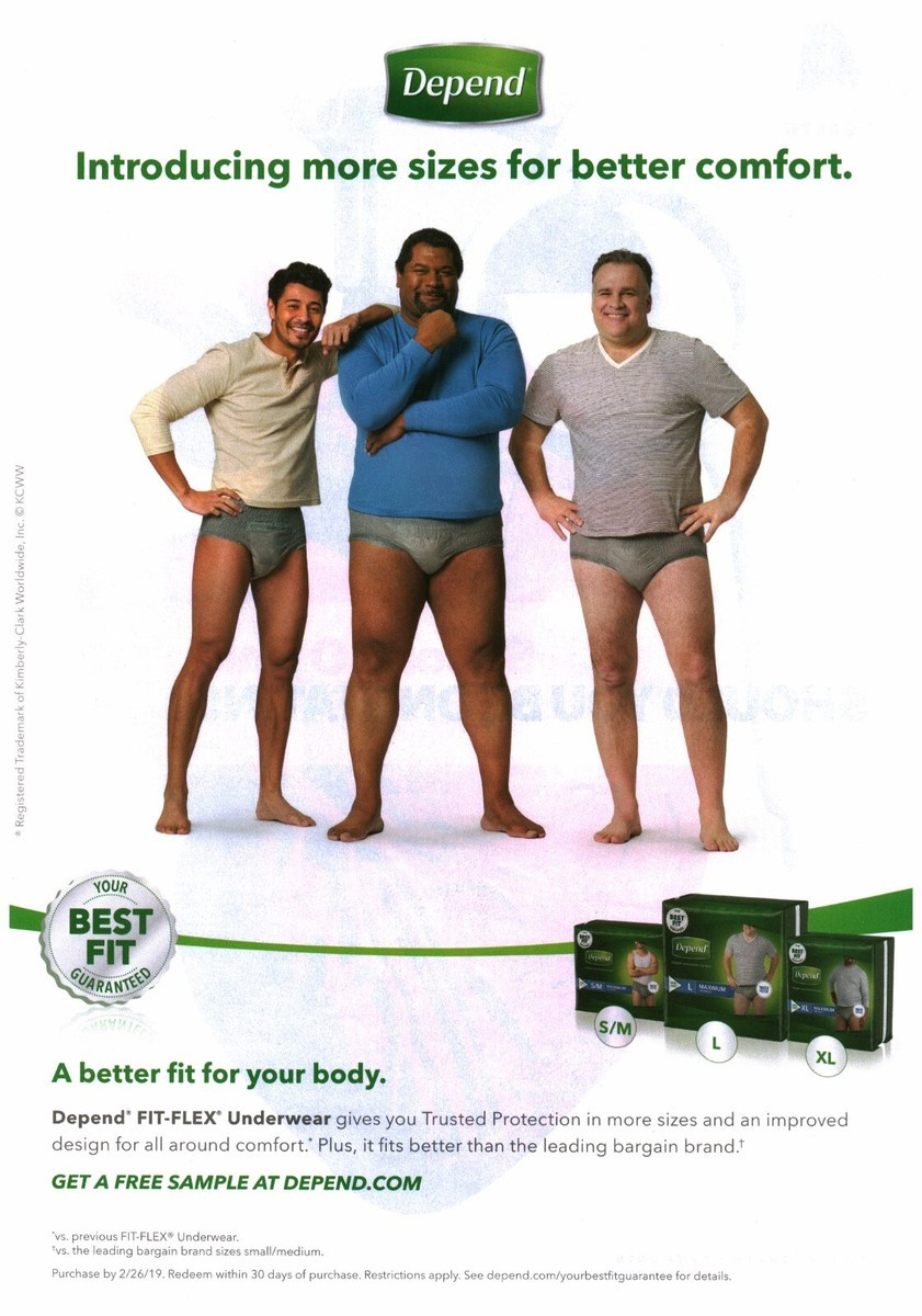 2018 Print Ad -Depend Fit-Flex Underwear Ad For Men - A Better Fit pertaining to Depends Coupons Free Printable 2018