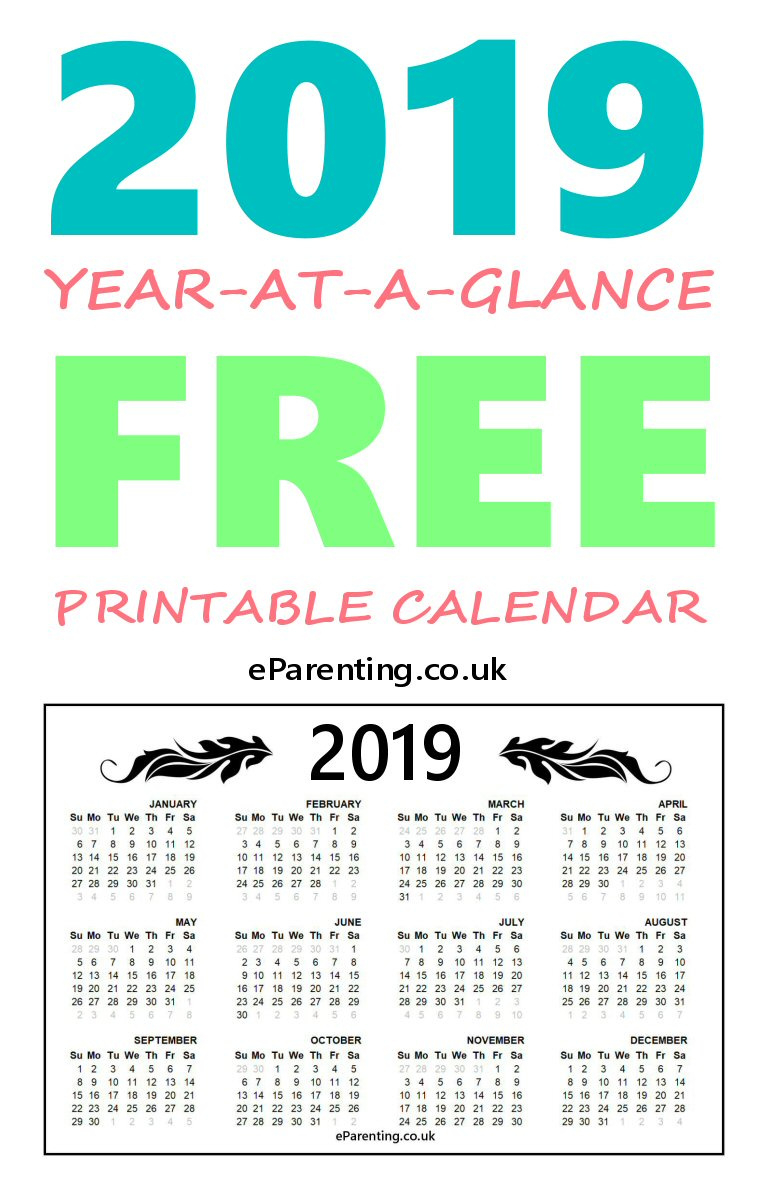 2019 Free Printable Calendar with regard to Free Printables 2019