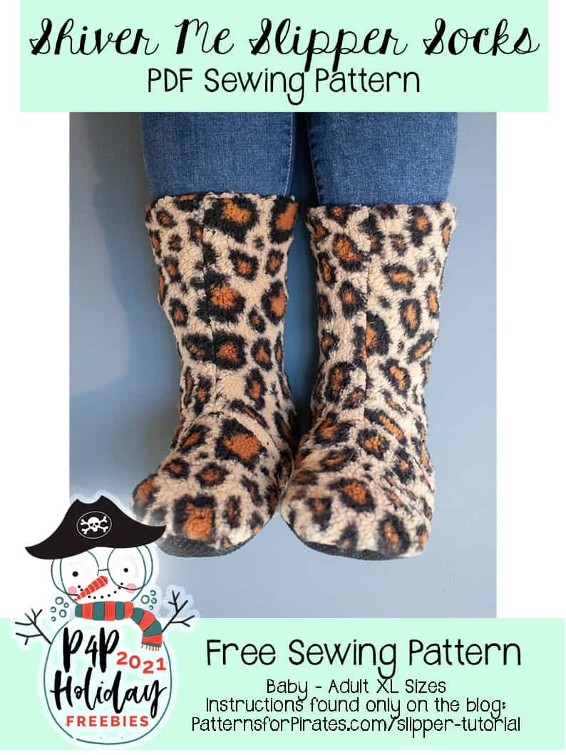 2021 Holiday Freebies :: Shiver Me Slipper Socks - Patterns For with regard to Free Printable Fleece Sock Pattern
