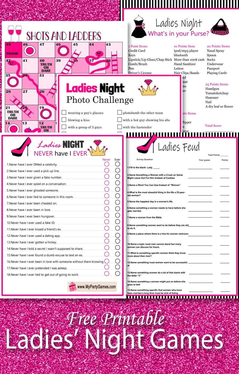 21 Free Printable Ladies' Night Games inside Free Printable Women's Party Games