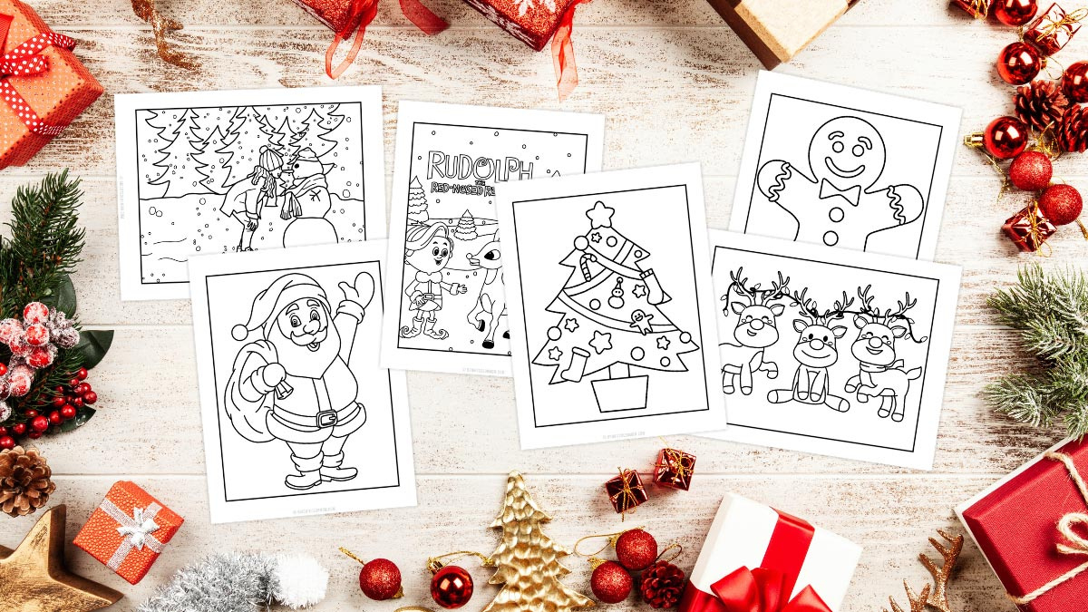 21 Hand-Drawn Printable Christmas Coloring Pages And Free Pdf for Free Printable Flat Christmas Cards