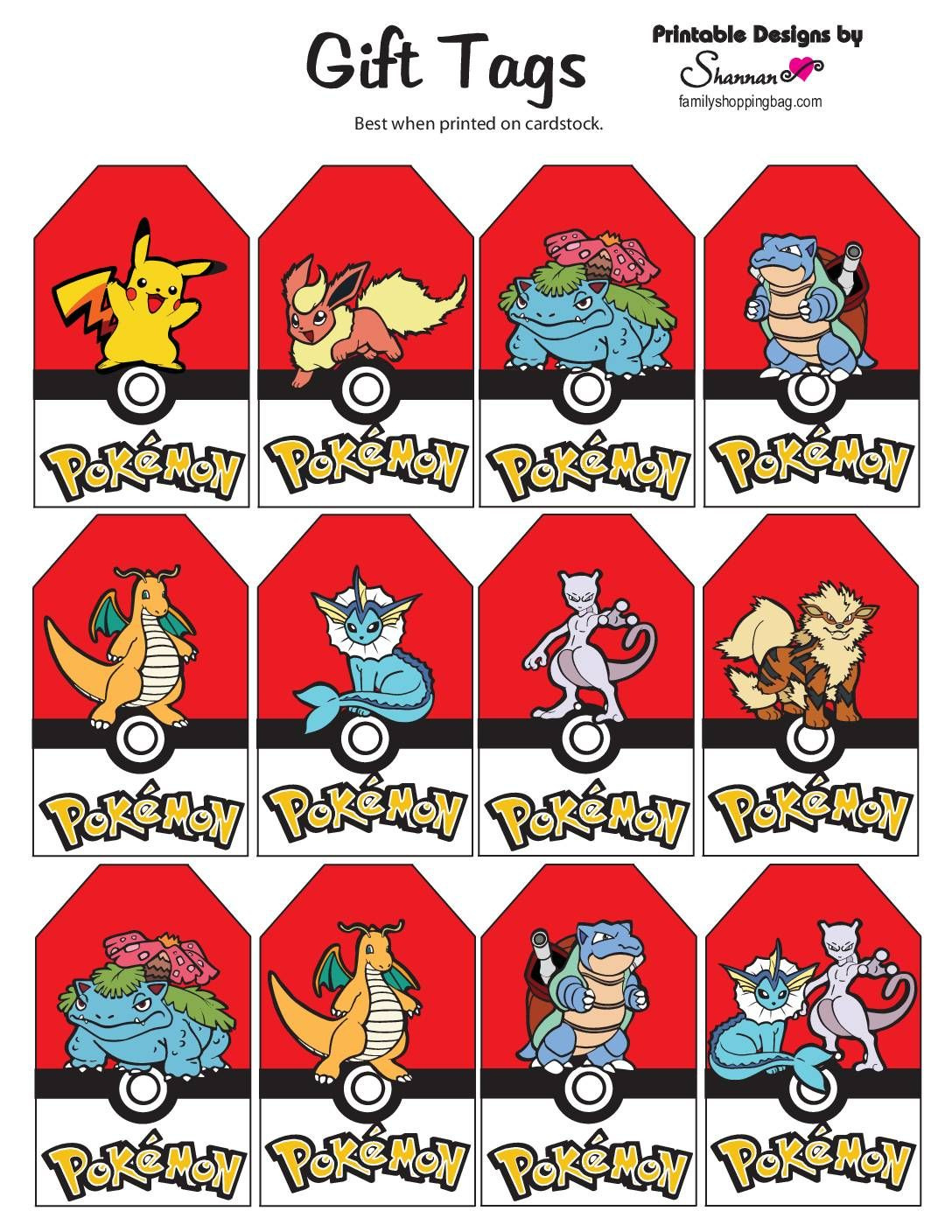 21 Pokémon-Ideen | Pokemon Geburtstag, Pokemon Basteln, Pokemon in Free Printable Pokemon Thank You Tags