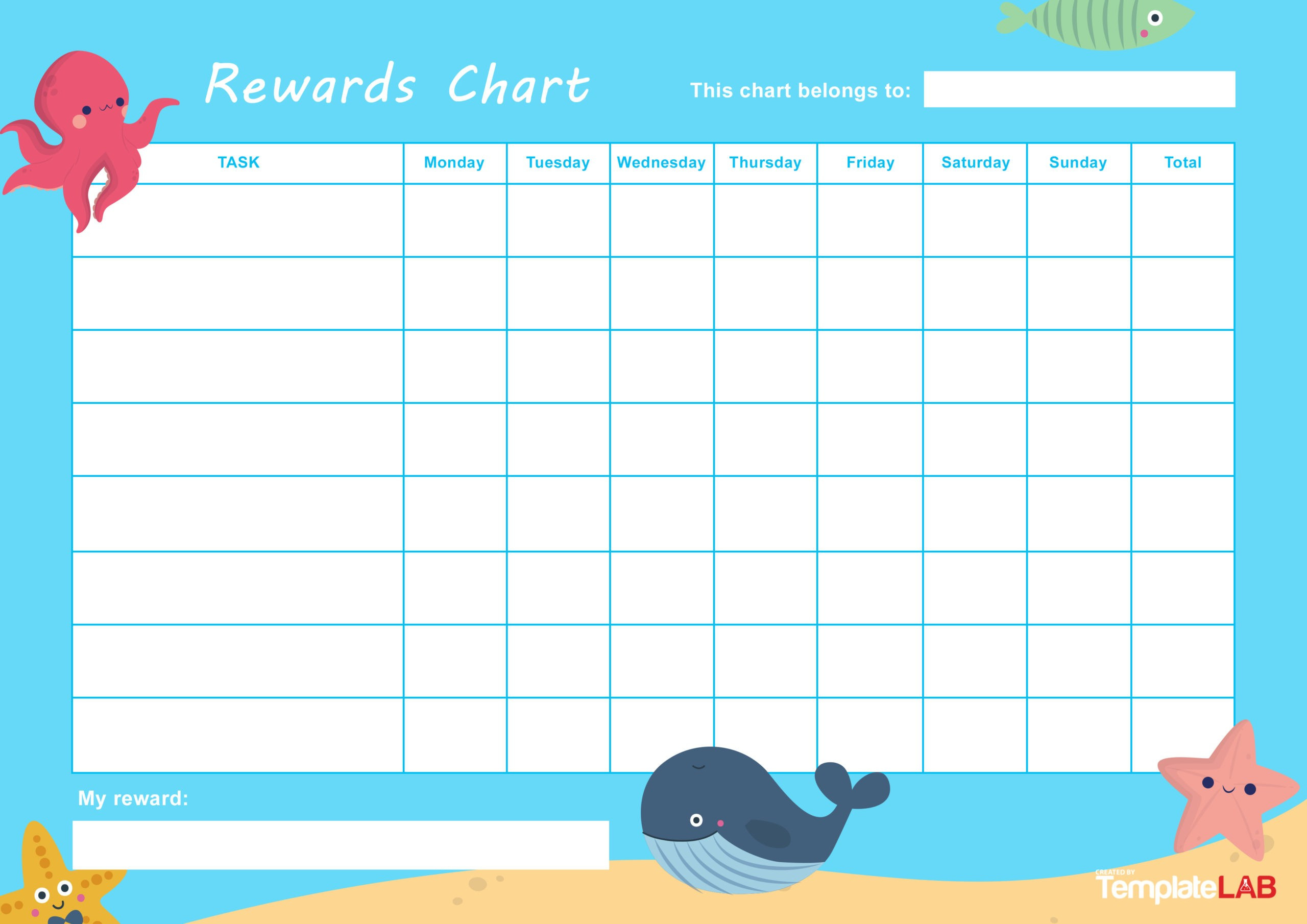 22 Printable Reward Charts For Kids (Pdf, Excel &amp;amp; Word) within Free Printable Reward Charts For 2 Year Olds
