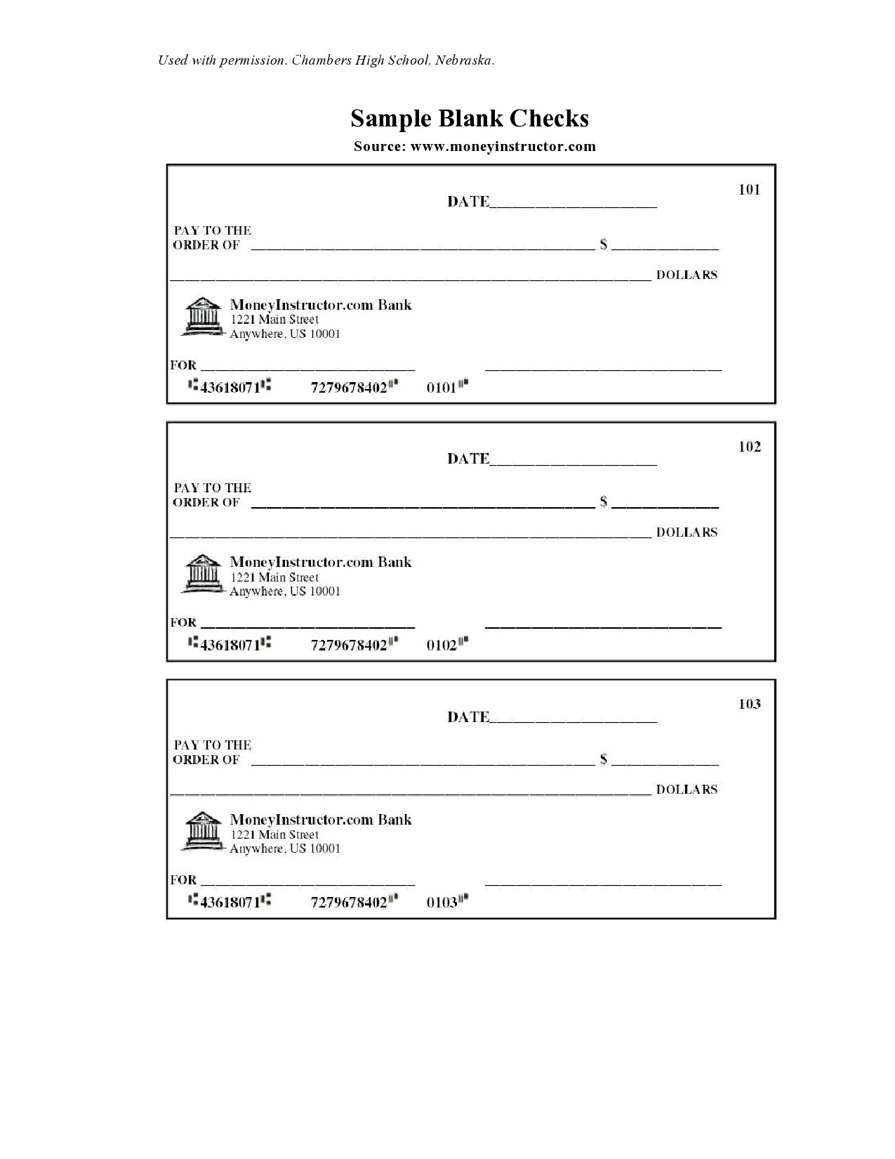 23 Blank Check Templates (Real & Fake) ᐅ Templatelab inside Free Printable Checks