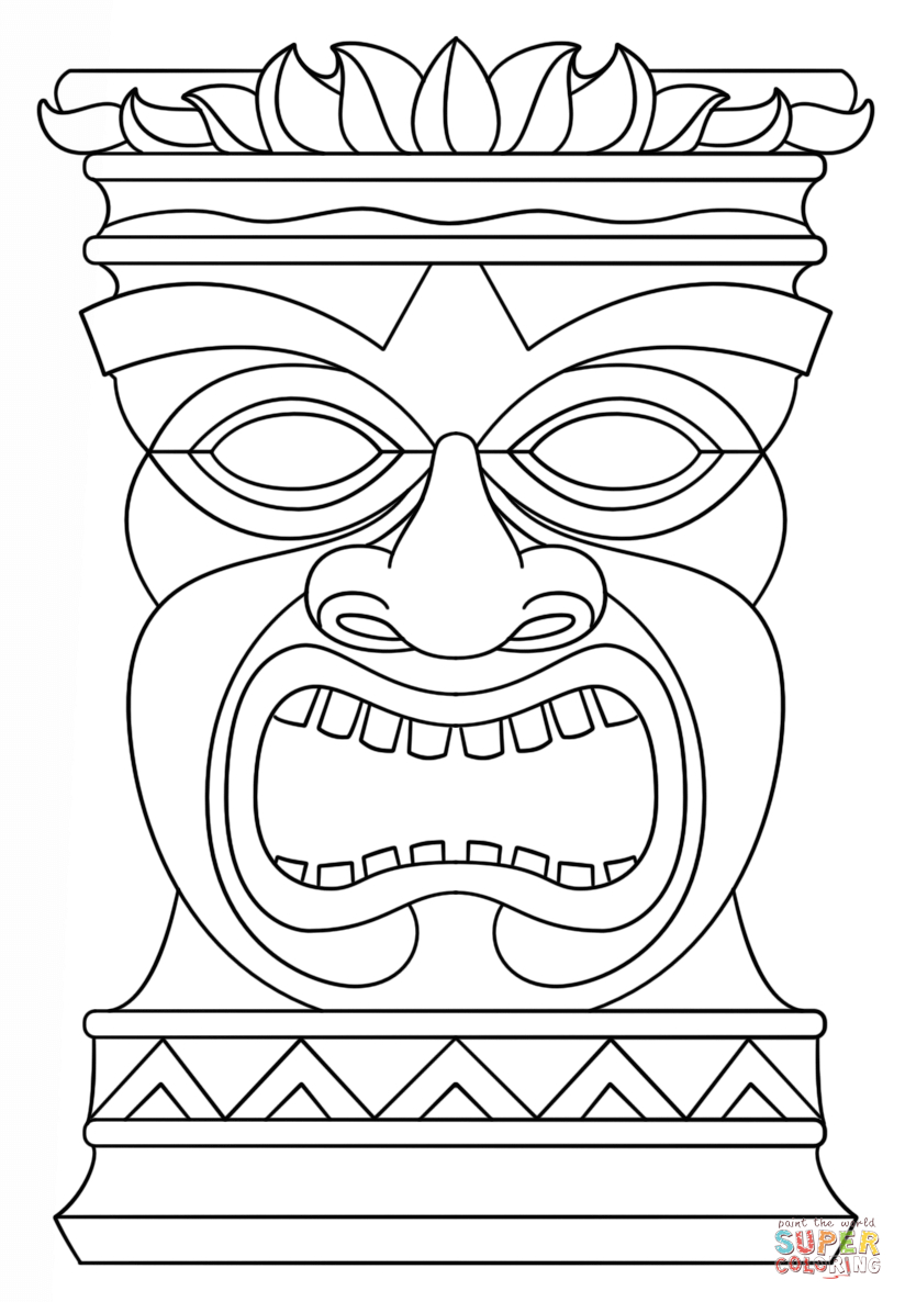 24 Tiki Masks Ideas | Tiki Mask, Tiki, Tiki Party within Tiki Coloring Pages Free Printables