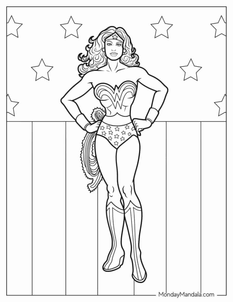 24 Wonder Woman Coloring Pages (Free Pdf Printables) intended for Free Wonder Woman Printables