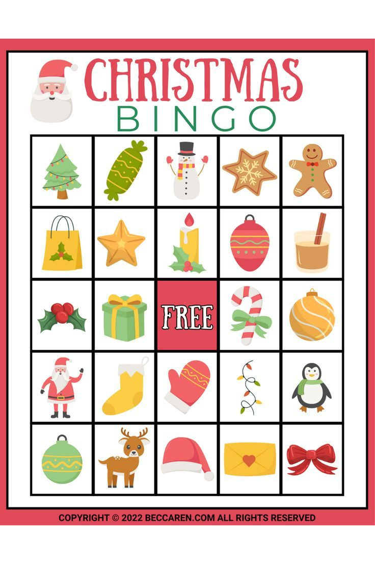25 Free Printable Christmas Bingo Cards pertaining to 20 Free Printable Christmas Bingo Cards