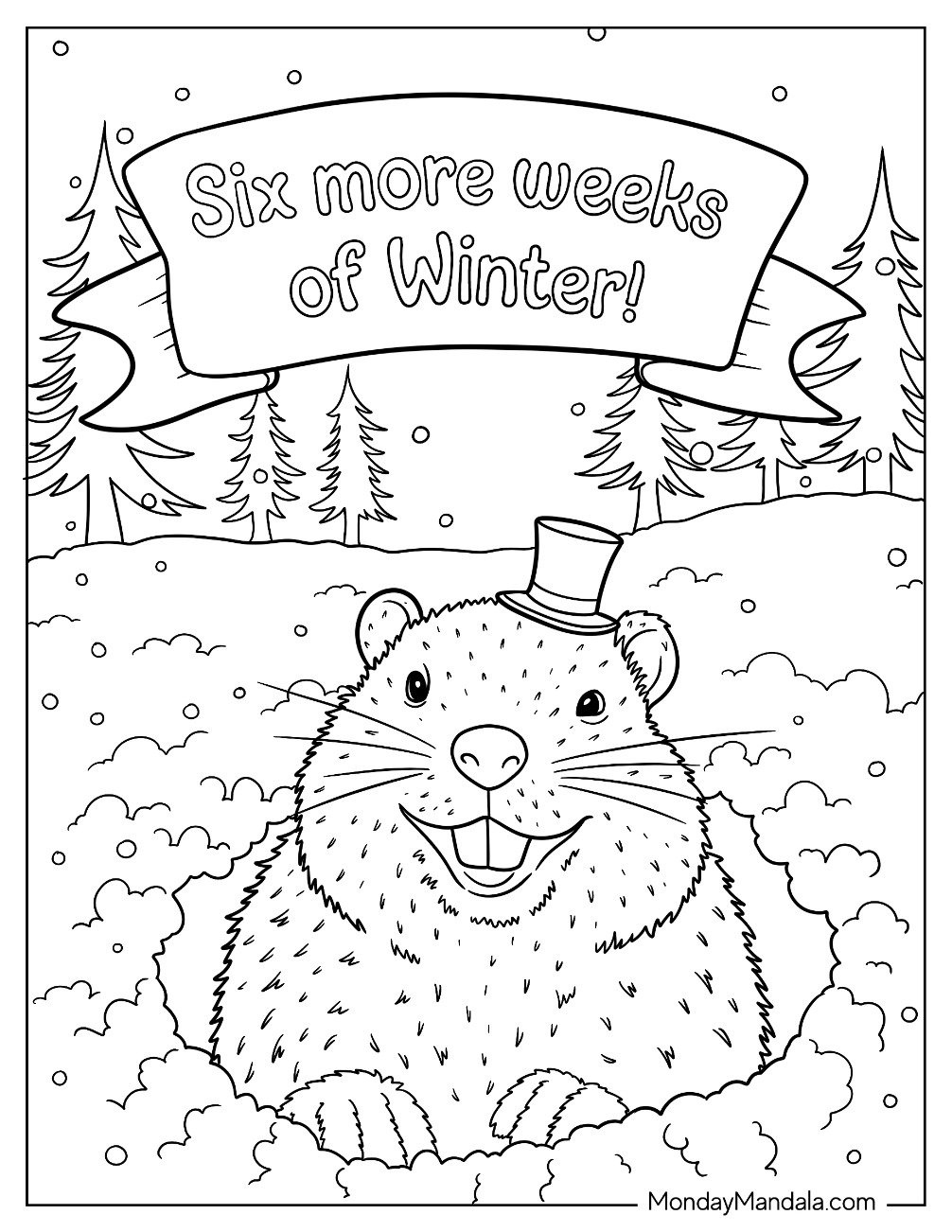 25 Groundhog Day Coloring Pages (Free Pdf Printables) with Groundhog Day Coloring Pages Free Printable